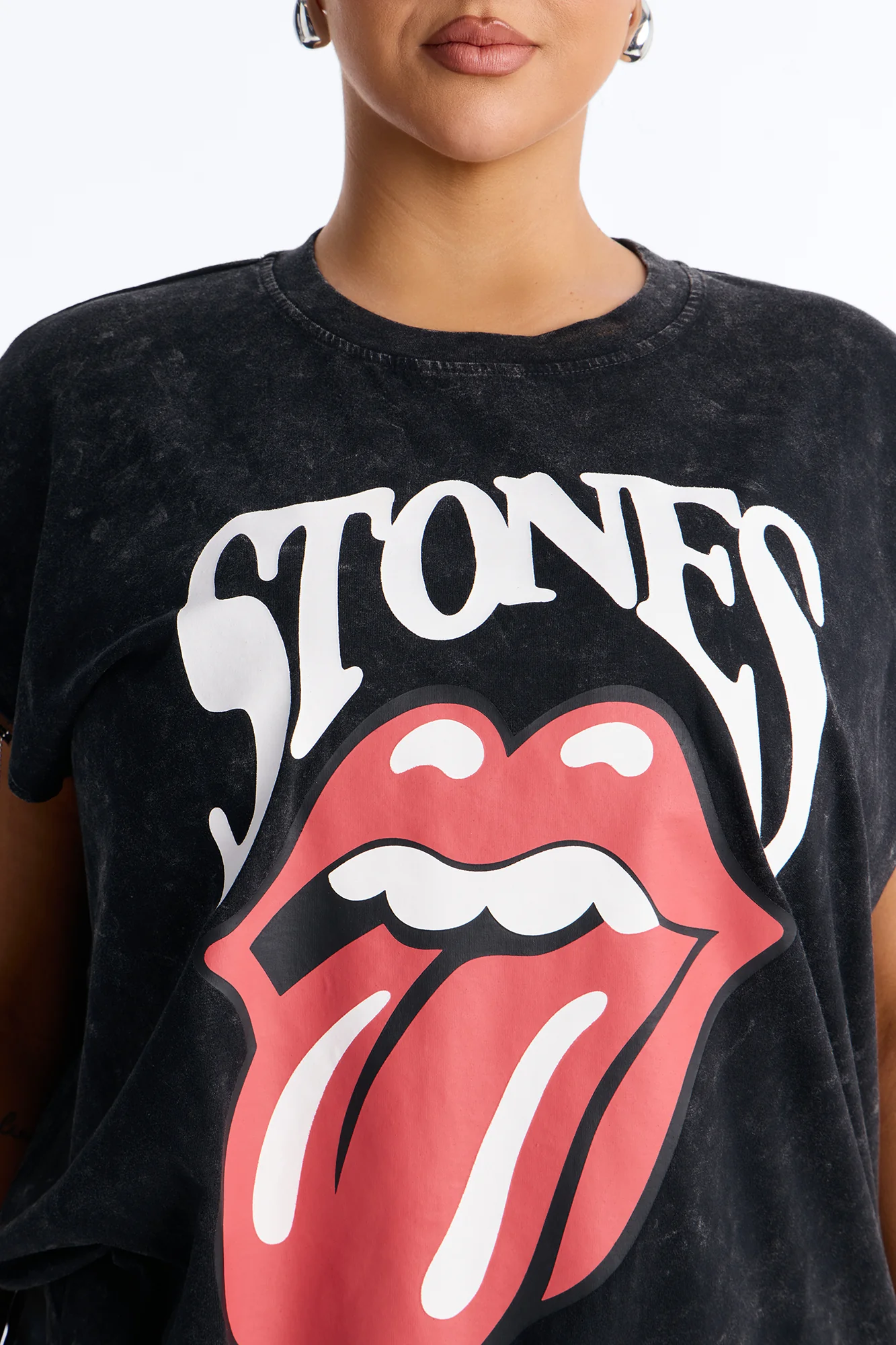Rolling Stones Chain Sleeve Tee - Black - Image 7