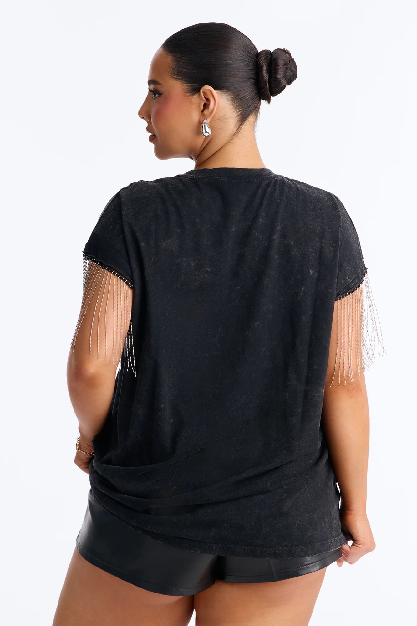 Rolling Stones Chain Sleeve Tee - Black - Image 8
