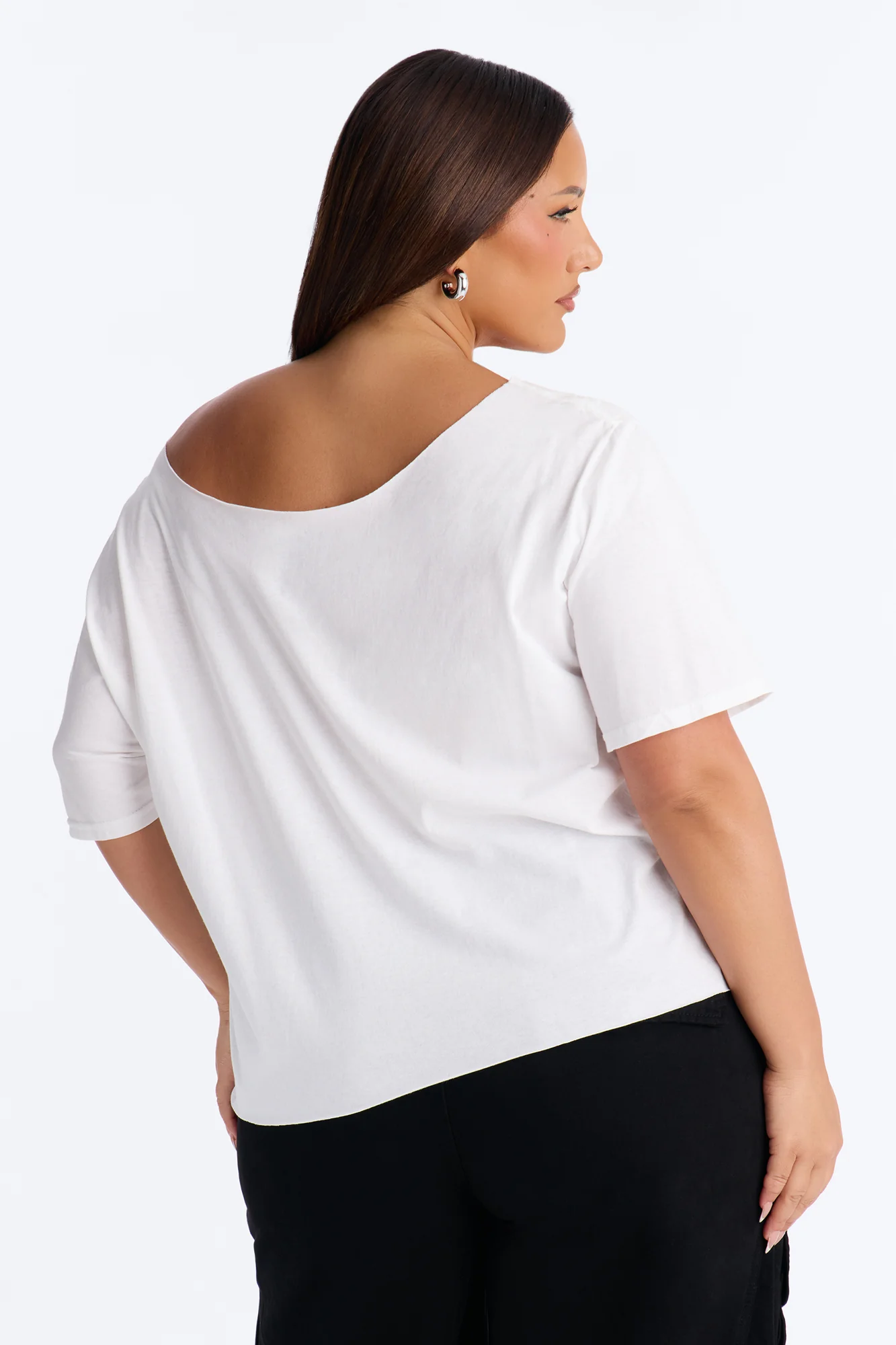 Rolling Stones Flame Off Shoulder Tee - White - Image 7