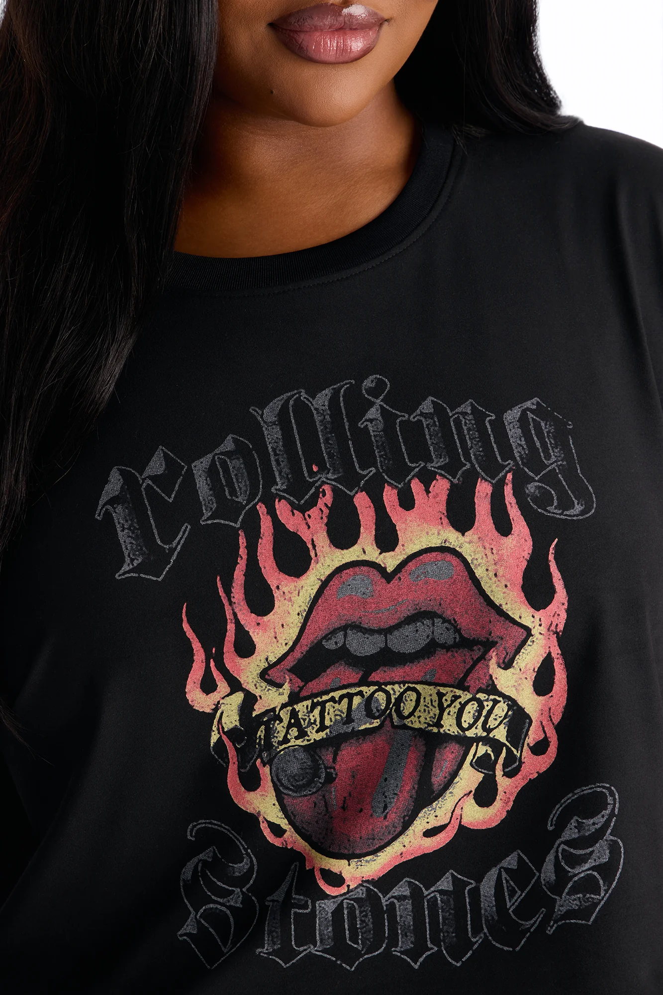 Rolling Stones Flame PJ Short Set - Black/Red - Image 5