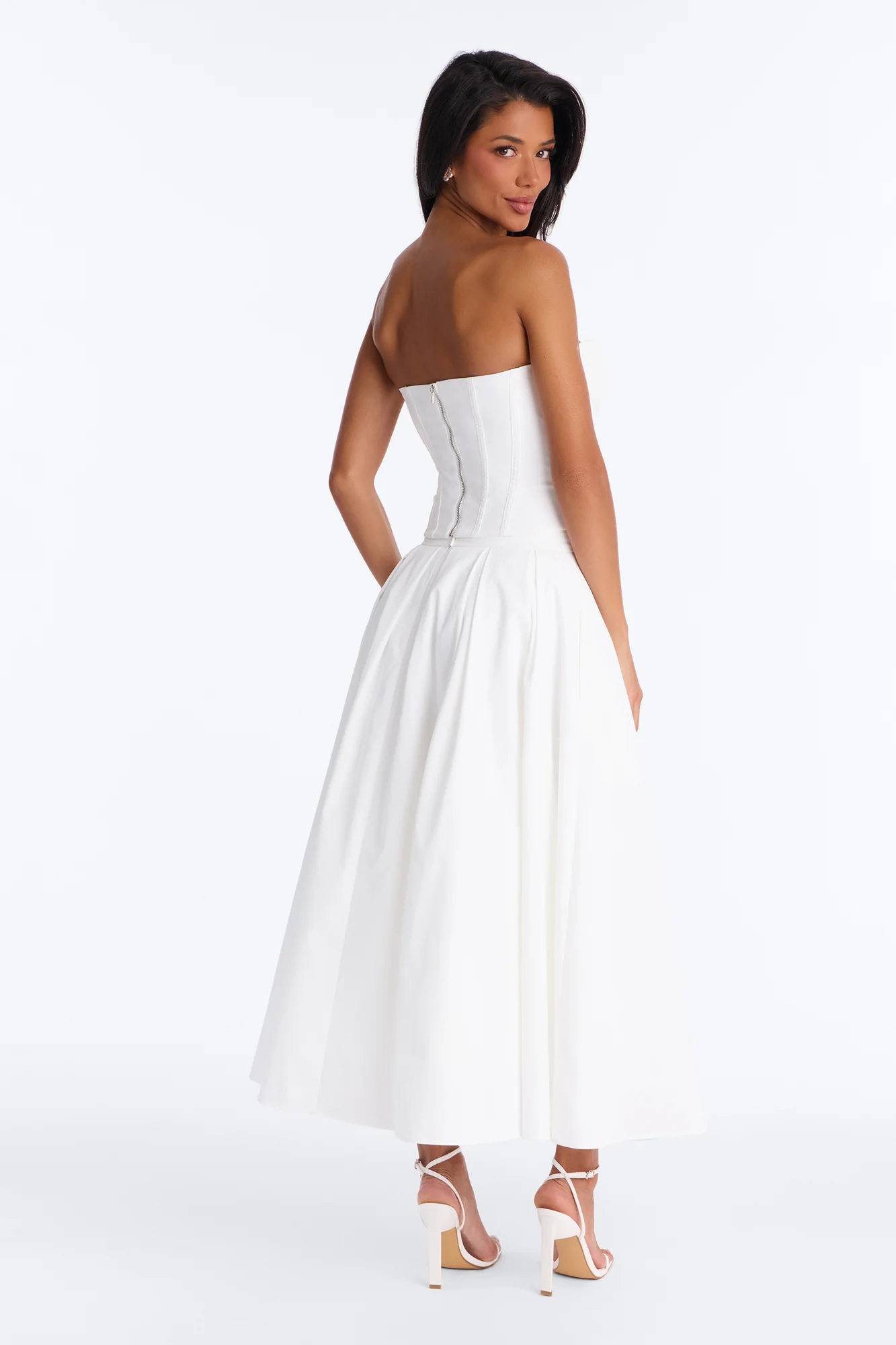 Romance Hour Corset Skirt Set - White - Image 4