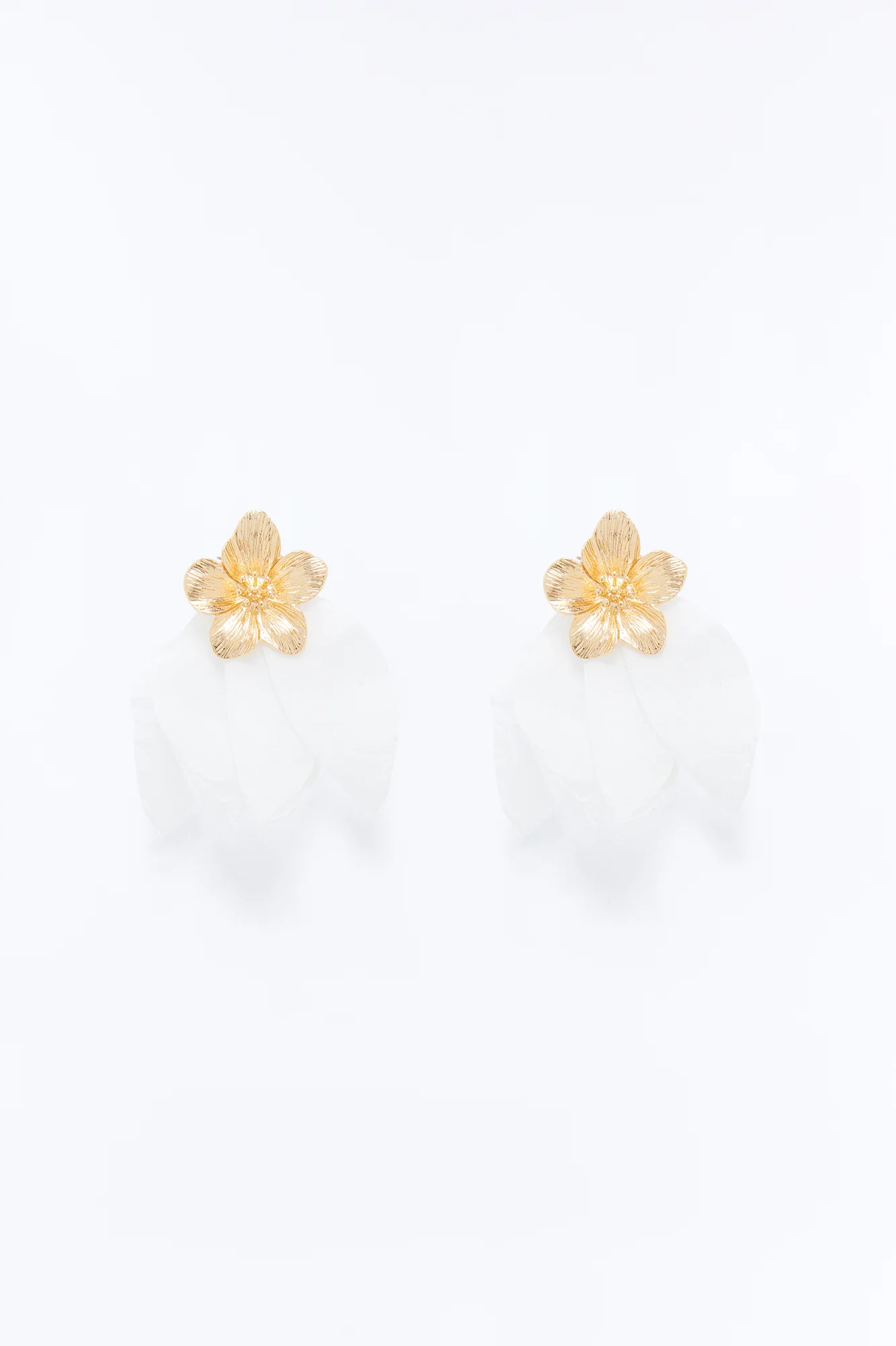 Romance Me Away Earrings - White/Gold