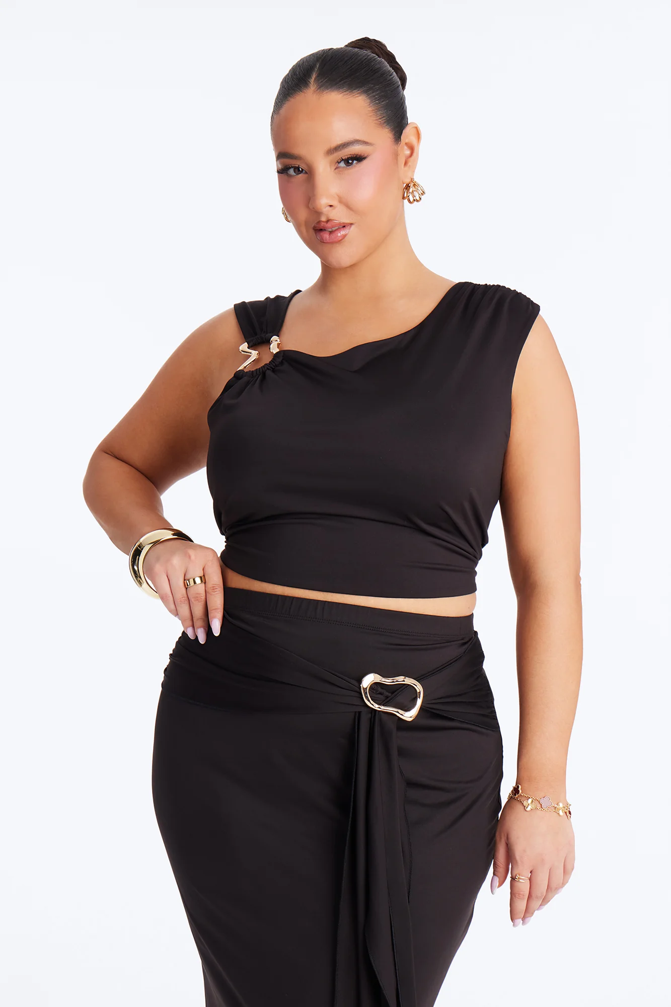 Romance Me Hardware Maxi Skirt Set - Black - Image 6