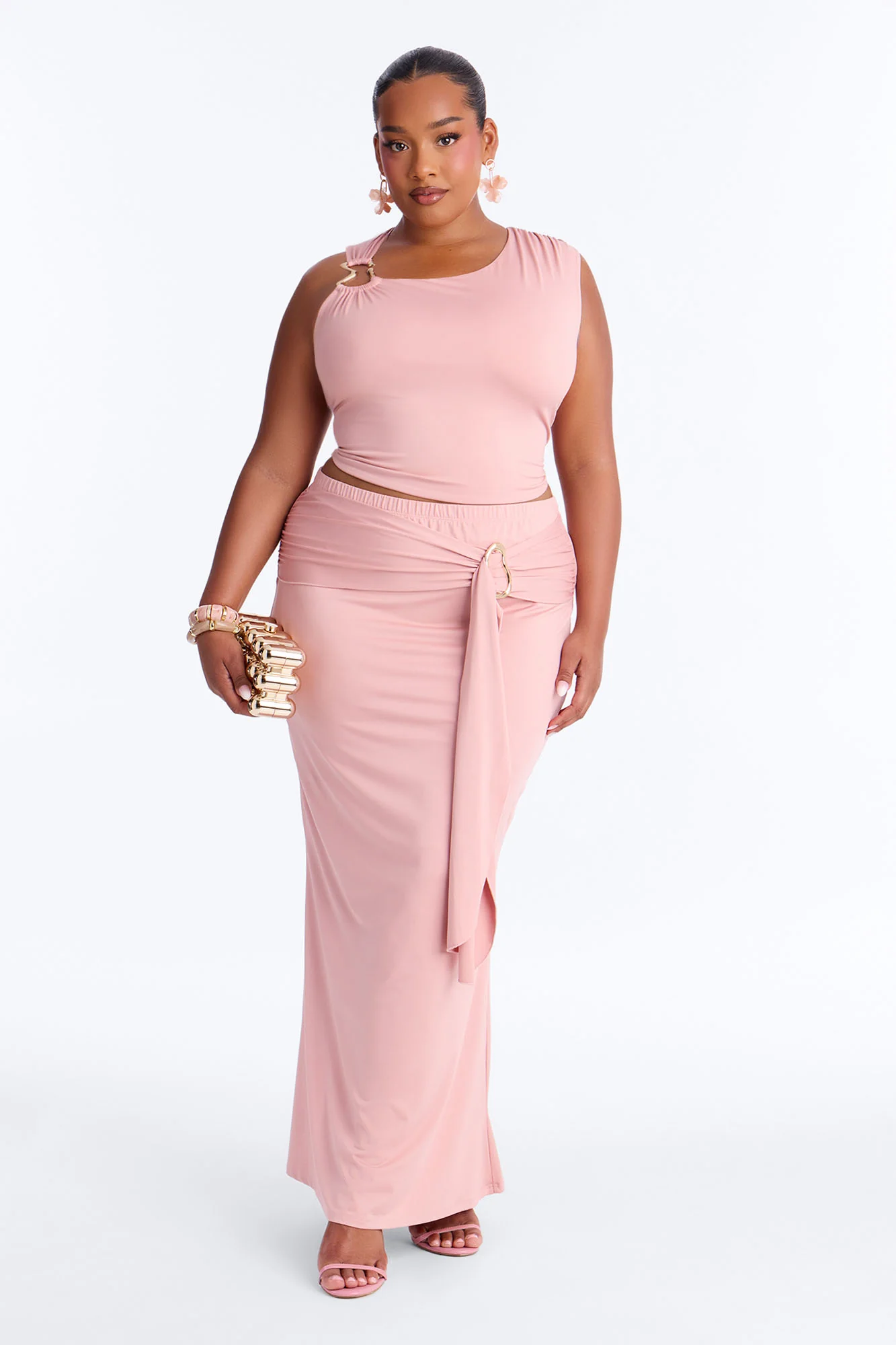 Romance Me Hardware Maxi Skirt Set - Mauve - Image 5