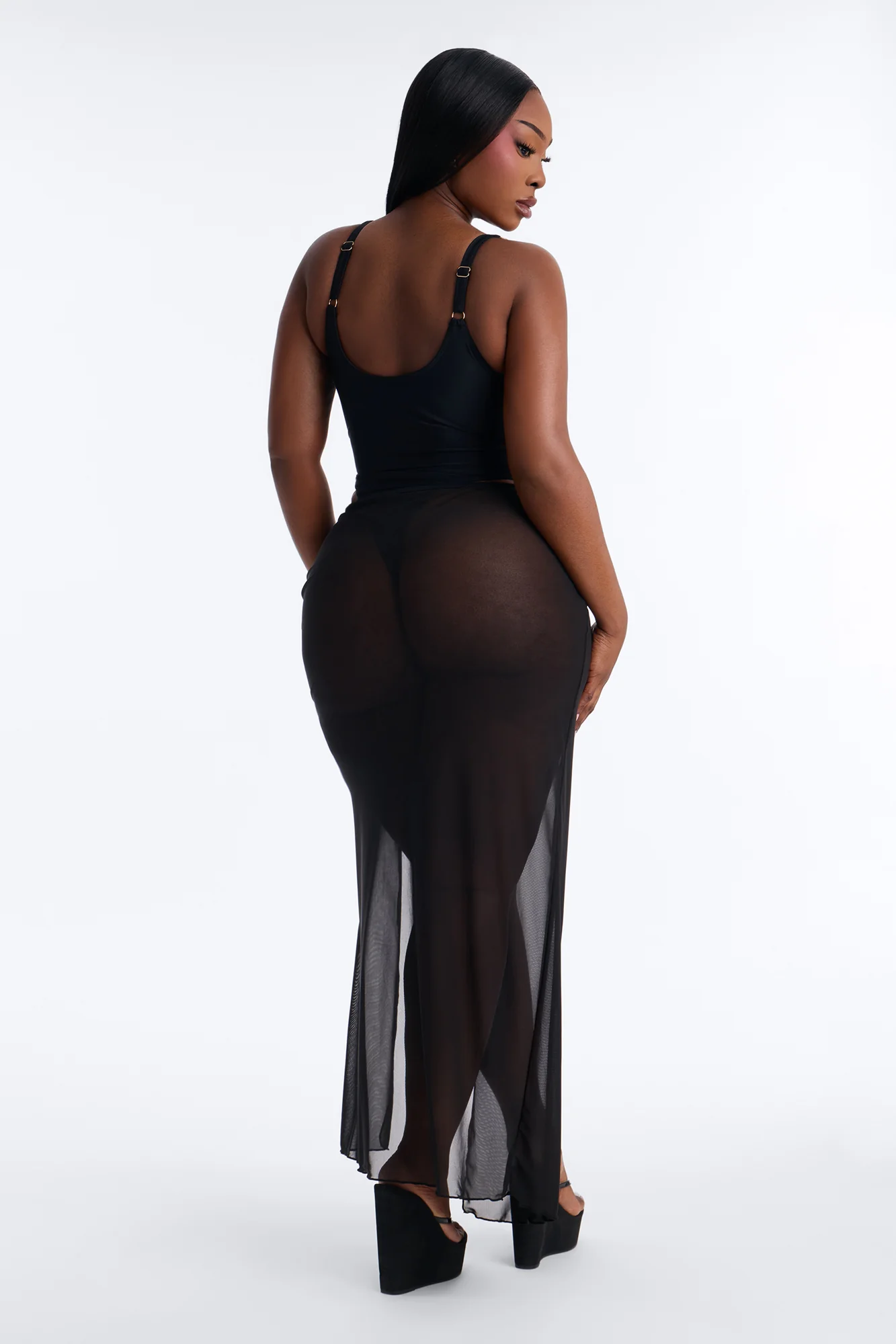 Romy 1 Piece Swimsuit With Cover Up Skirt Sunsuit - Black - Image 11