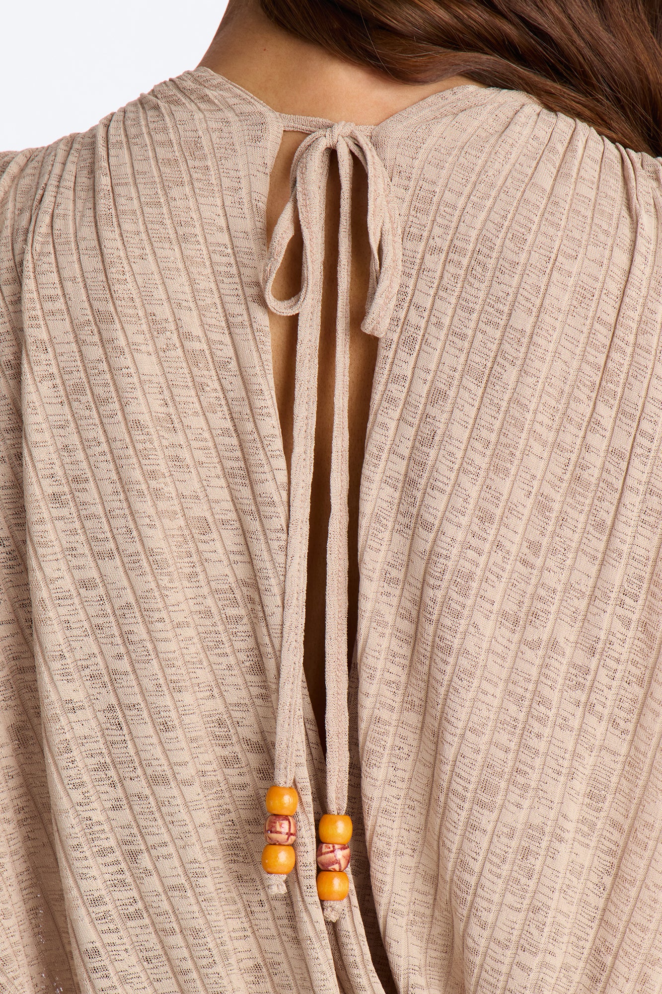 Romy Beaded Wide Leg Slit Jumpsuit - Taupe - Image 3
