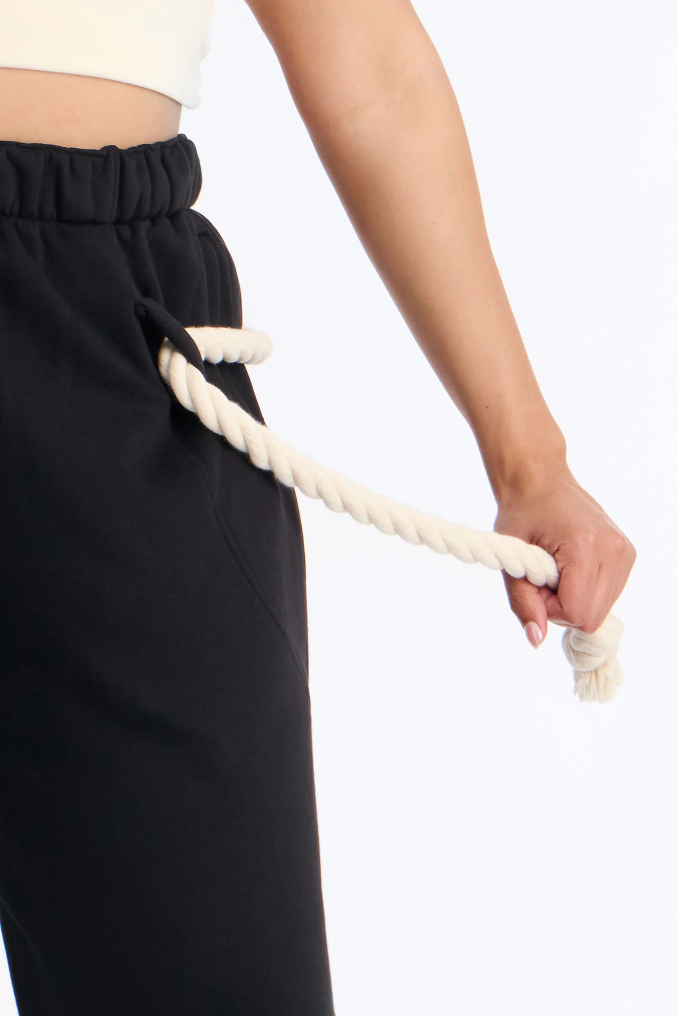Rope Me In Baggy Barrel Sweatpants - Black - Image 7