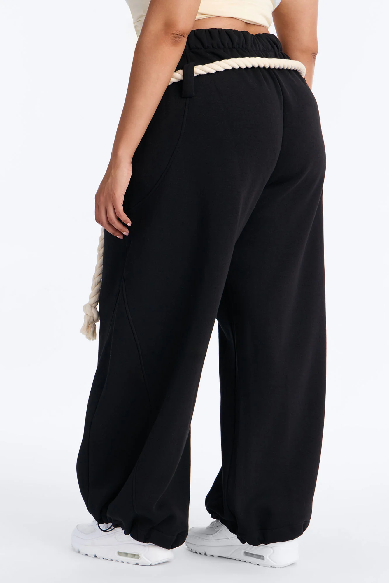 Rope Me In Baggy Barrel Sweatpants - Black - Image 8