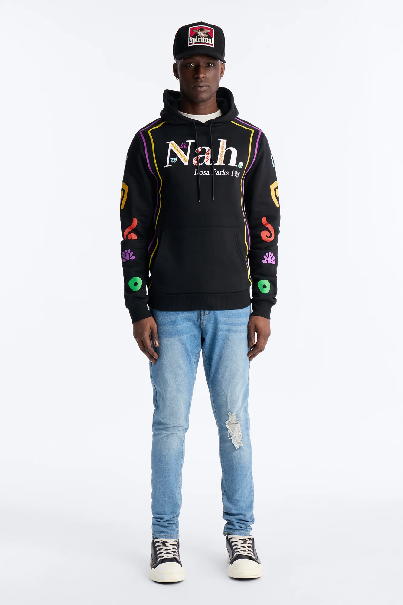 Rosa Parks Nah Embroidered Hoodie - Black - Image 2