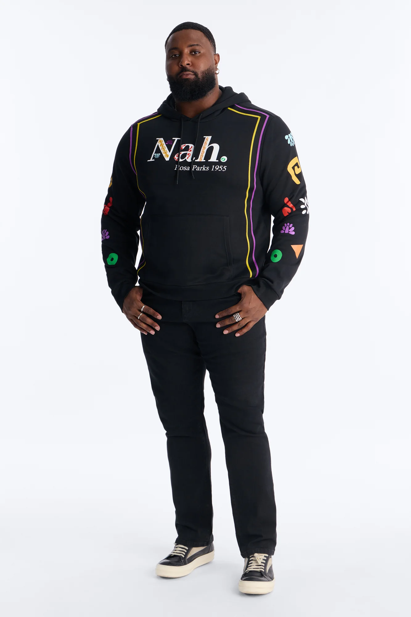 Rosa Parks Nah Embroidered Hoodie - Black - Image 7