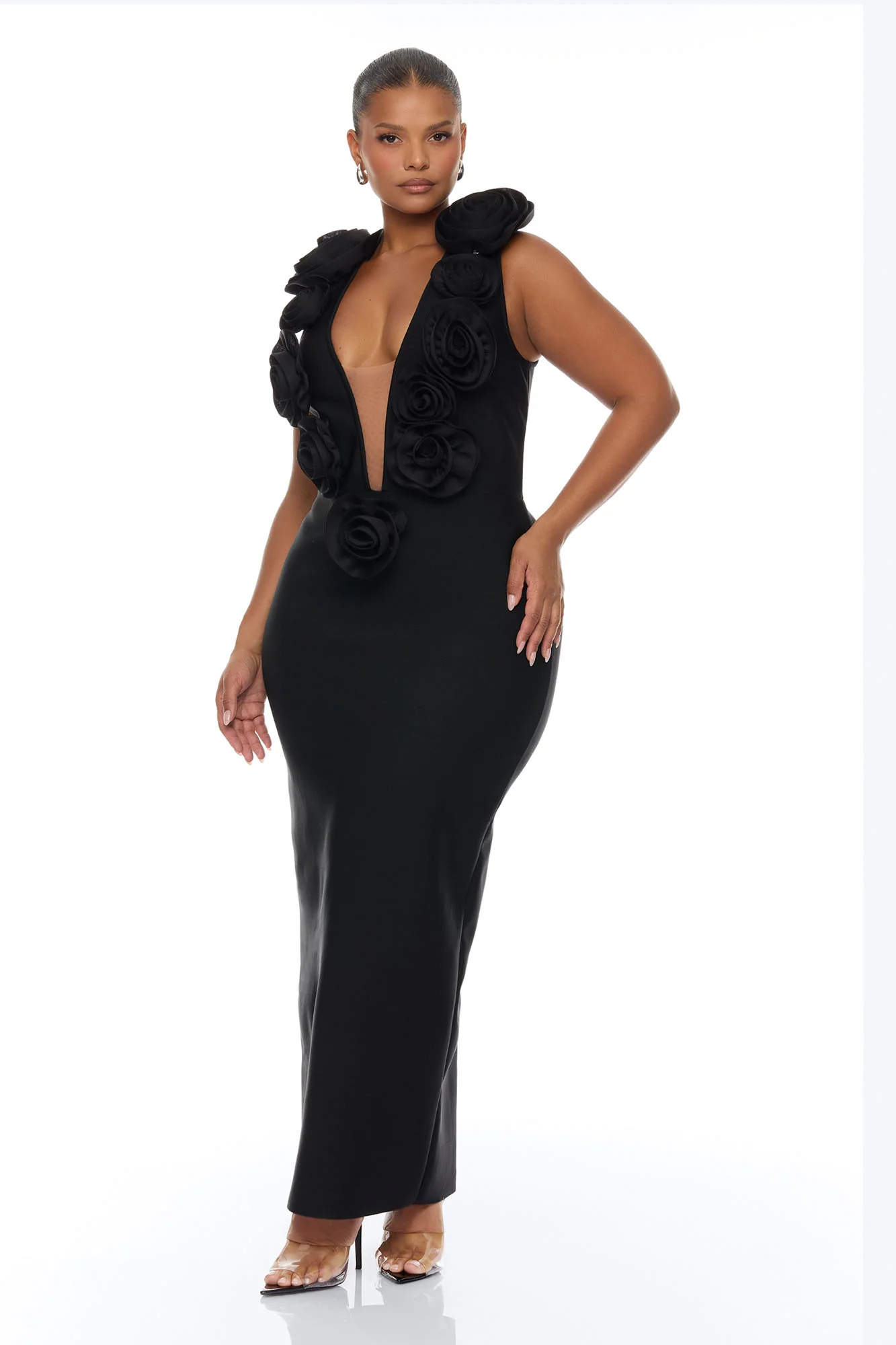 Rosalia Rosette Bandage Maxi Dress - Black - Image 5