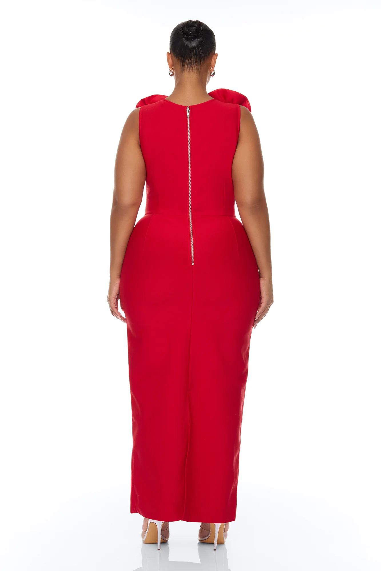 Rosalia Rosette Bandage Maxi Dress - Red - Image 8