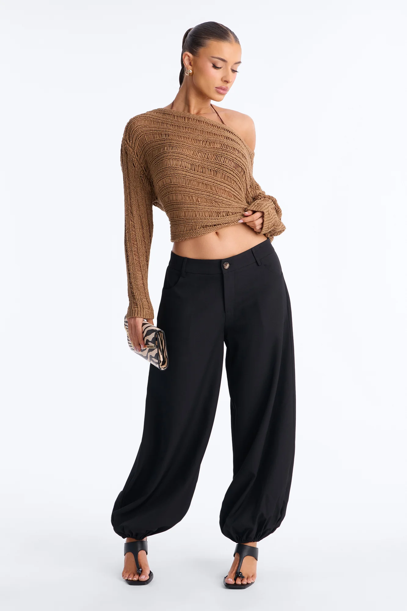 Rosalie Low Rise Trouser Jogger Pant 28″ - Black