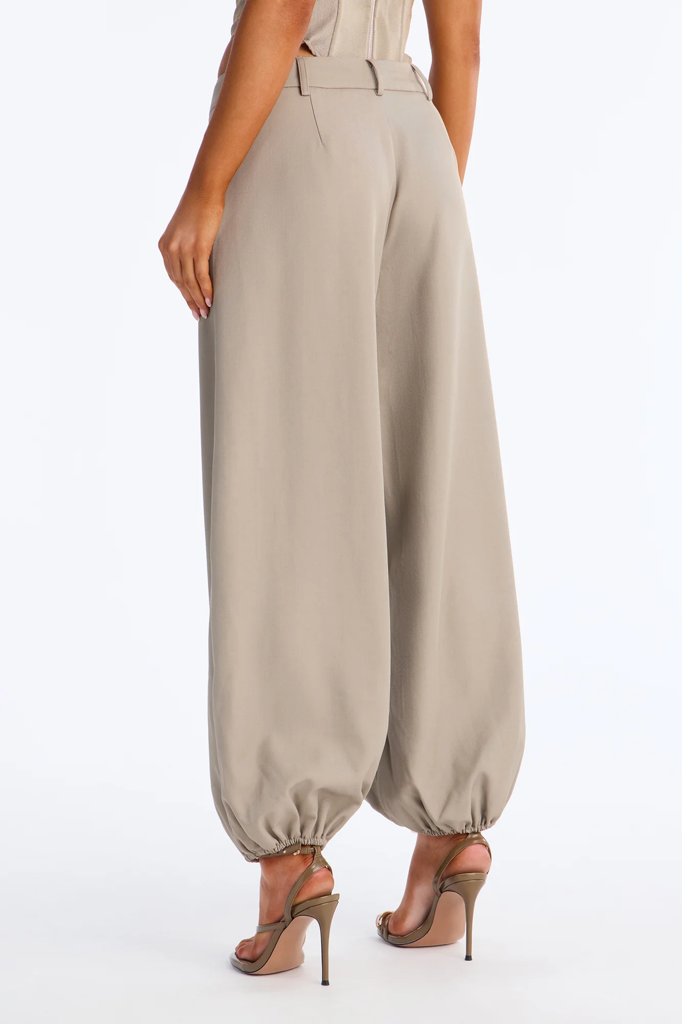 Rosalie Low Rise Trouser Jogger Pant 28″ - Khaki - Image 4