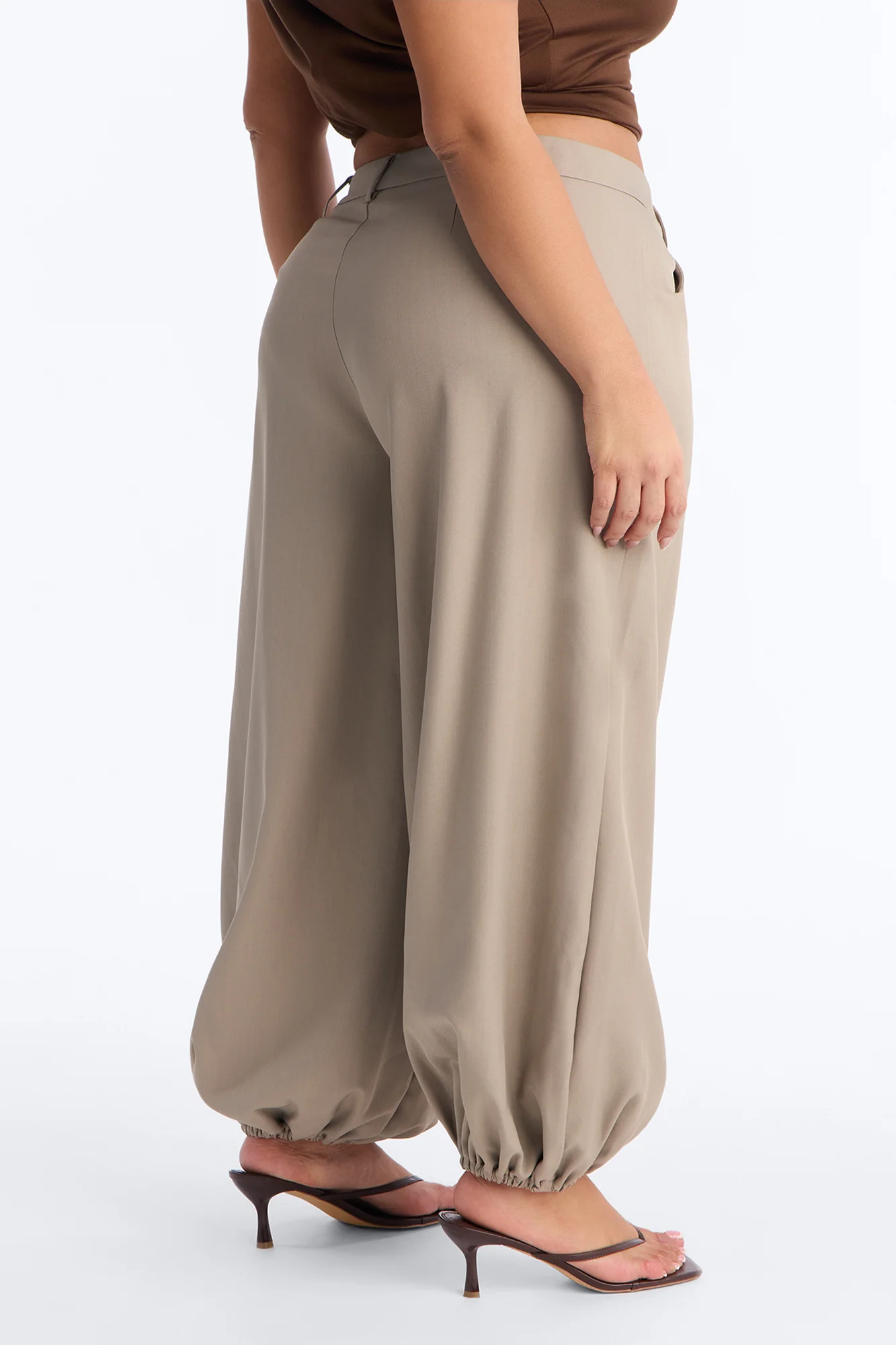Rosalie Low Rise Trouser Jogger Pant 28″ - Khaki - Image 8