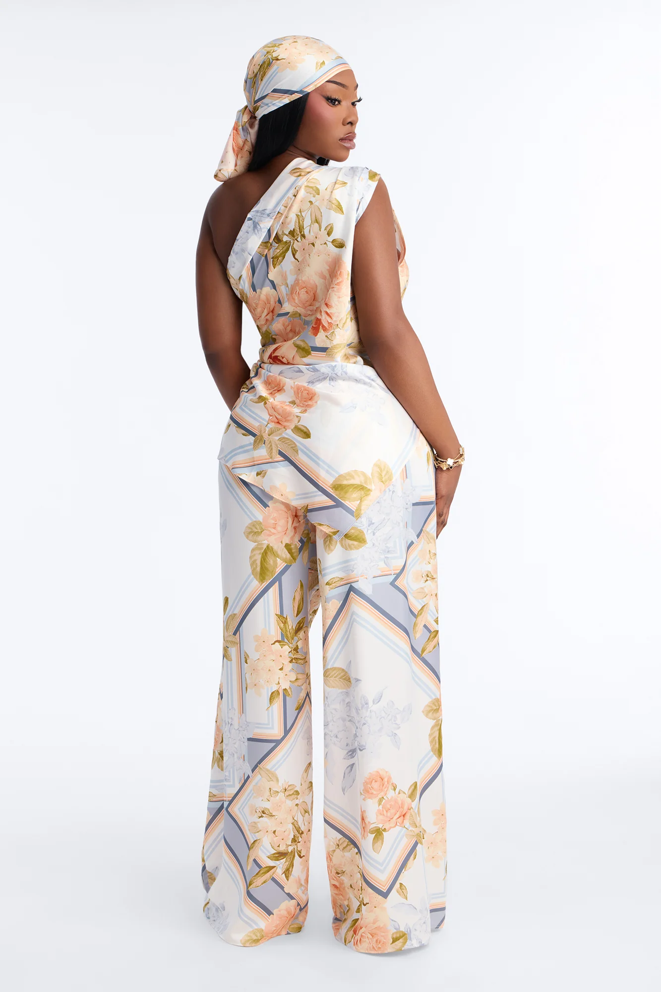 Rosalinda Satin 3 Piece Pant - Blue/combo - Image 8