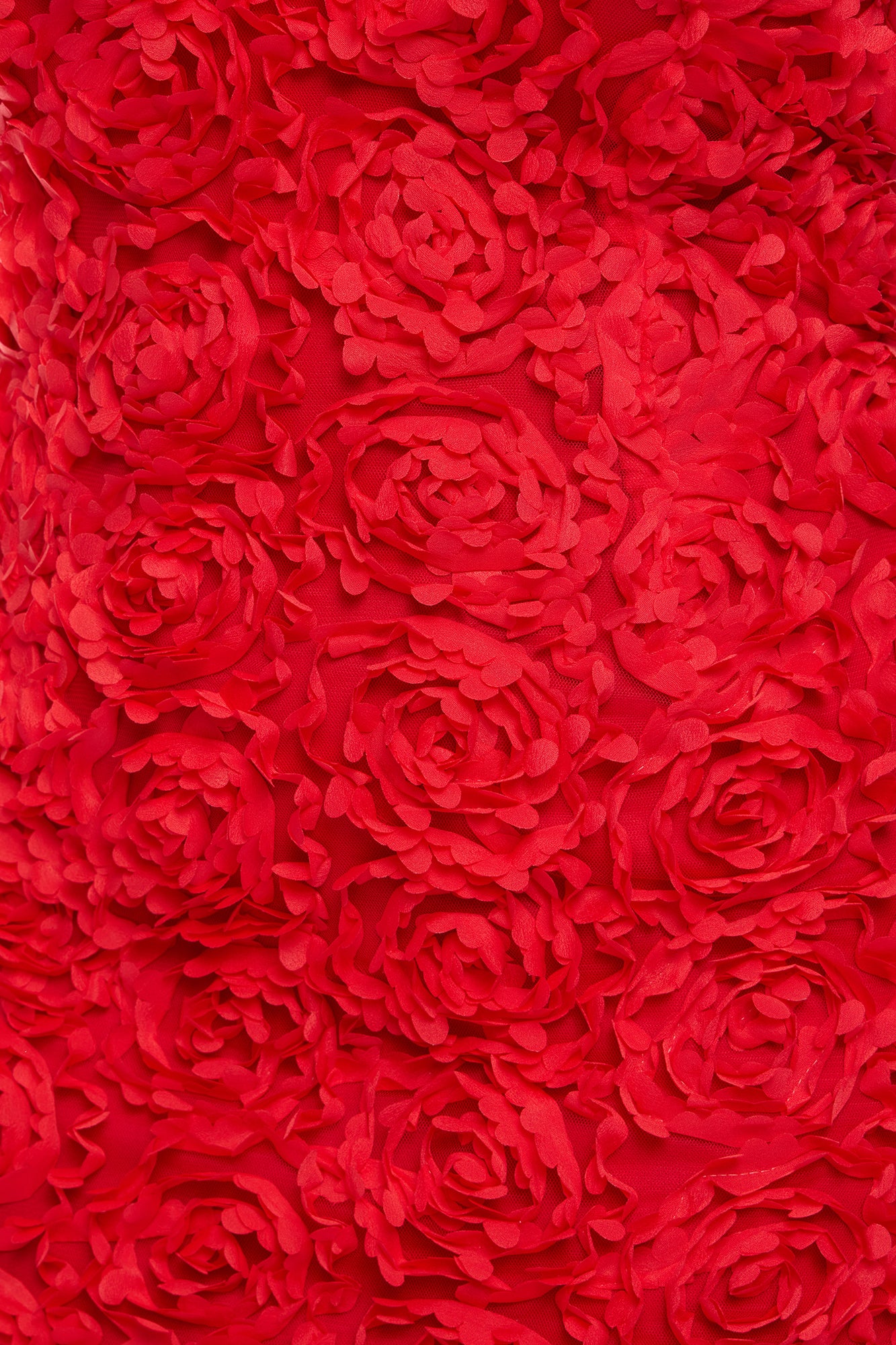 Rose Gardens Floral Applique Midi Dress - Red - Image 7