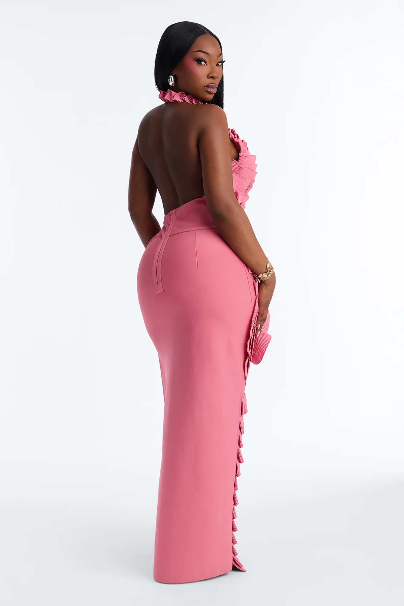 Rose Haze Bandage Maxi Dress - Pink - Image 8