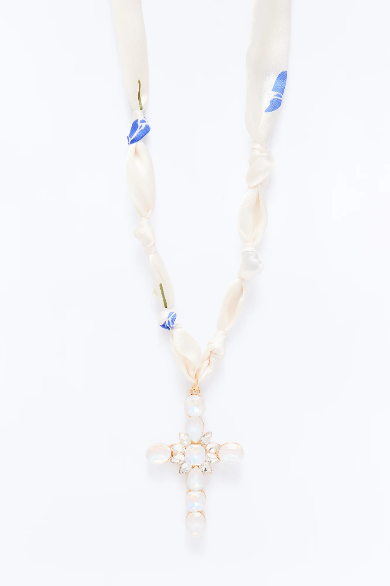 Rosemary Scarf Necklace - White/Gold - Image 3