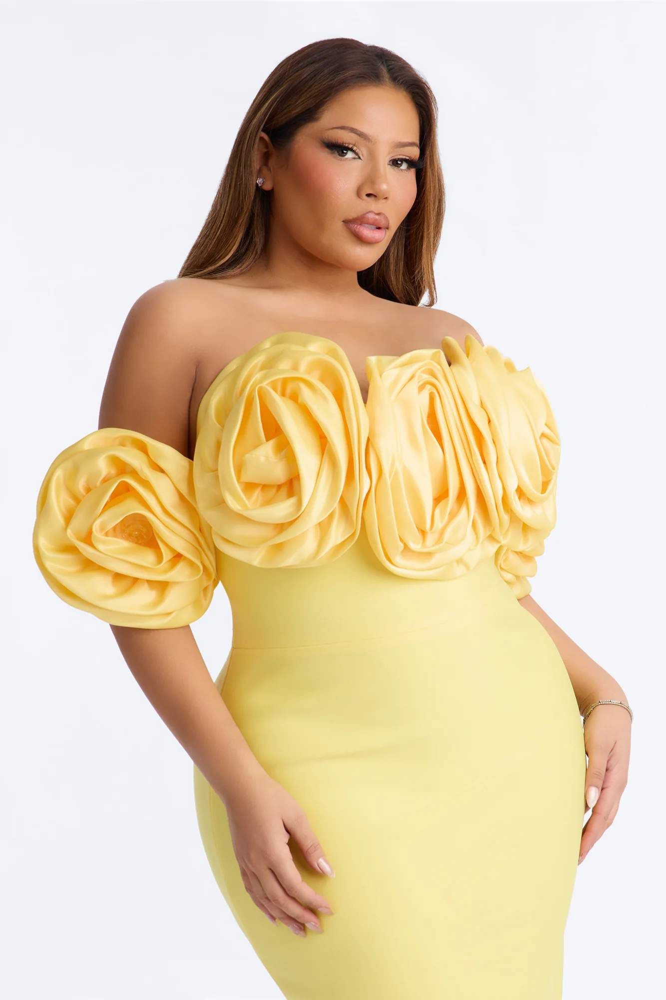 Rosetta Bandage Gown - Butter Yellow - Image 6