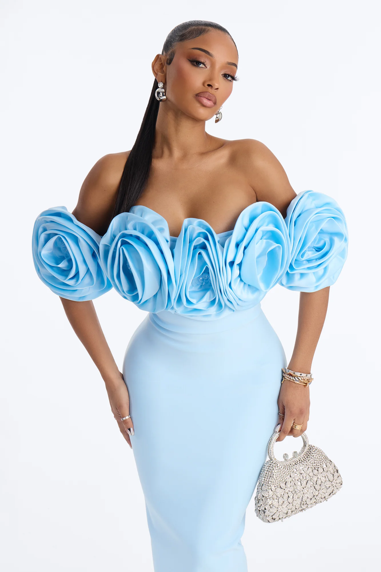 Rosetta Bandage Gown - Light Blue - Image 2