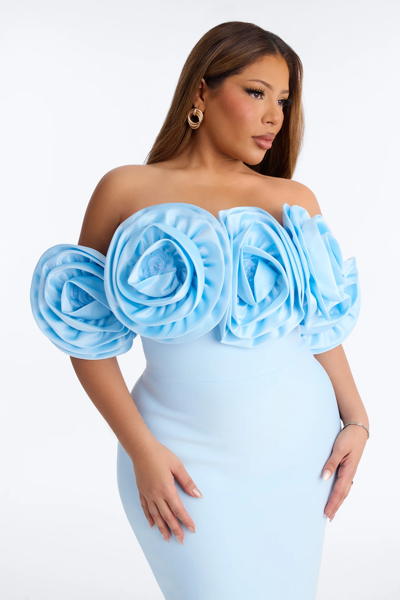 Rosetta Bandage Gown - Light Blue - Image 6