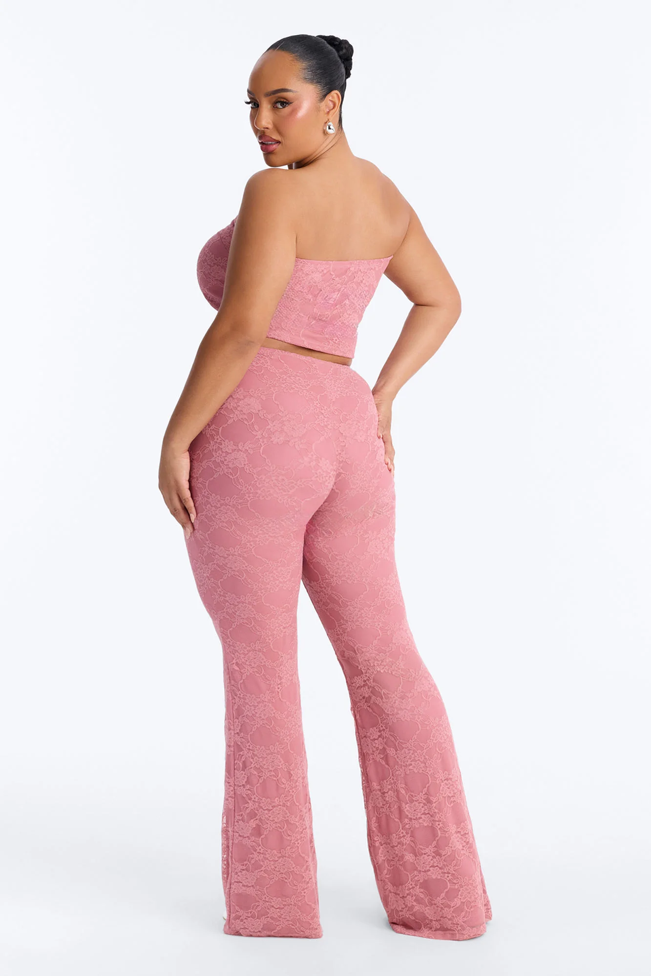 Rosetta Lace Pant Set - Mauve - Image 8