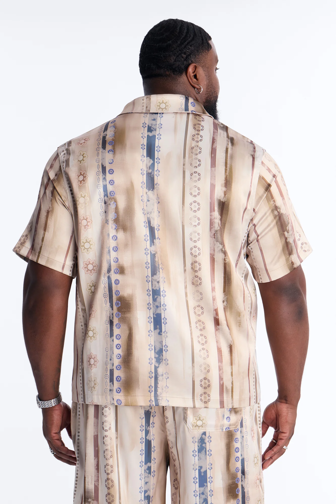 Rosewood Cuban Collar Button Up Shirt - Brown - Image 8
