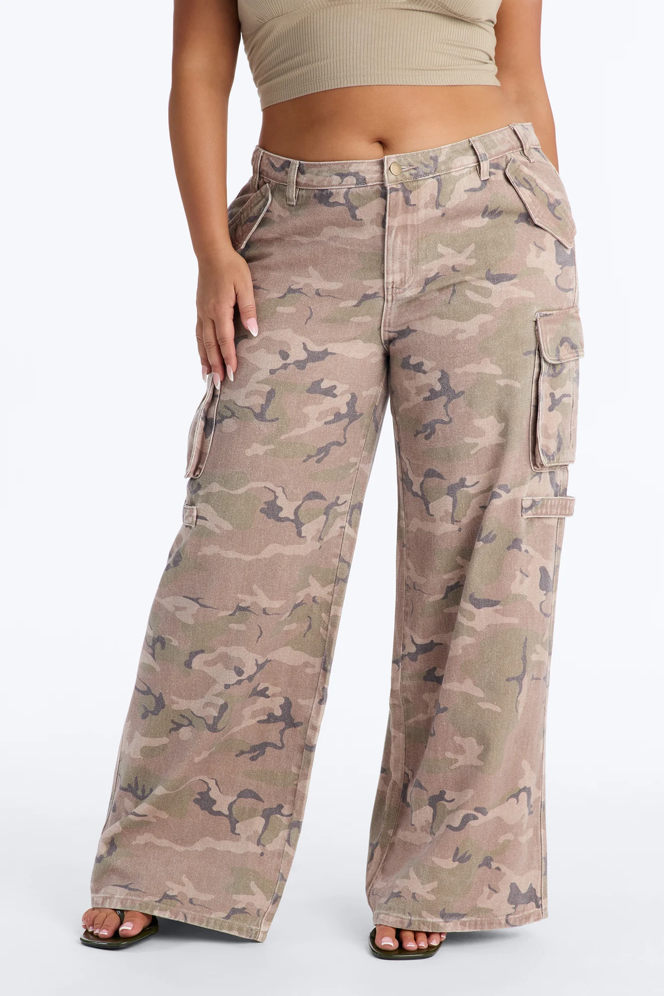 Rough Edge Low Rise Camouflage Cargo Pant - Brown/combo - Image 6