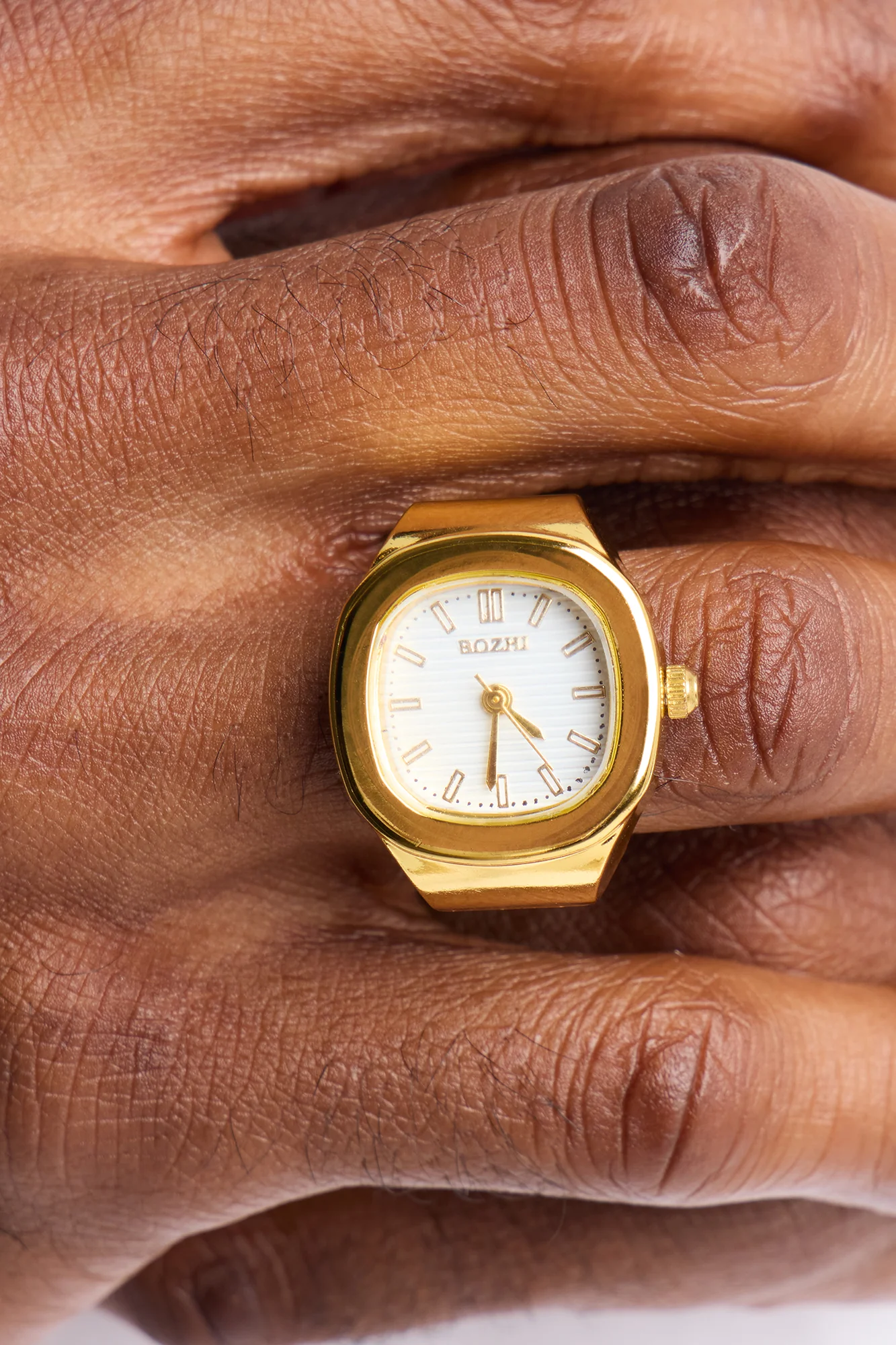 Round The Time Functional Watch Dial Ring - Gold