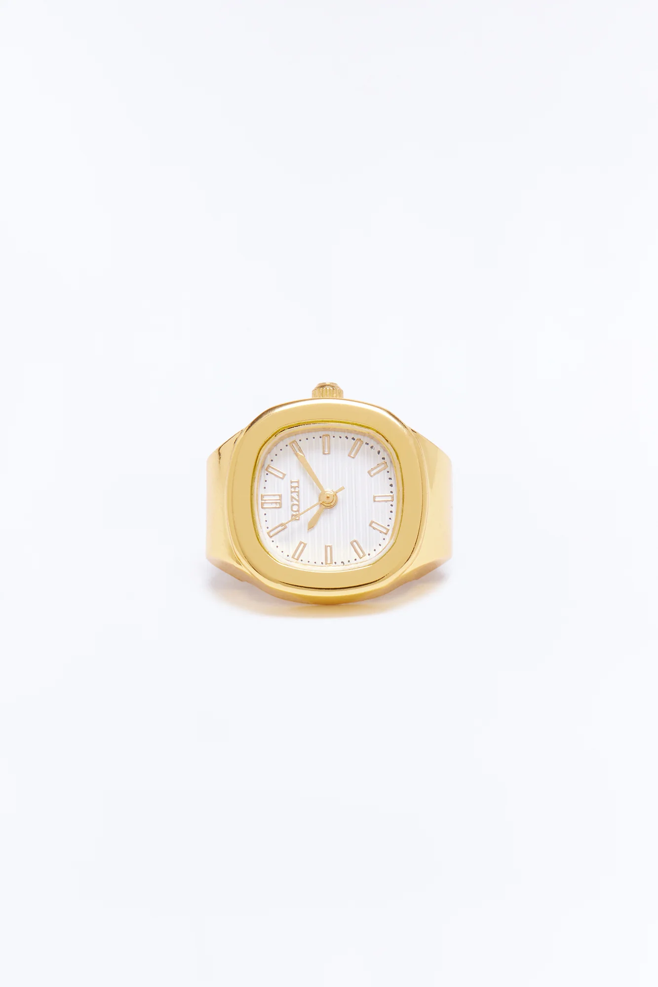 Round The Time Functional Watch Dial Ring - Gold - Image 3