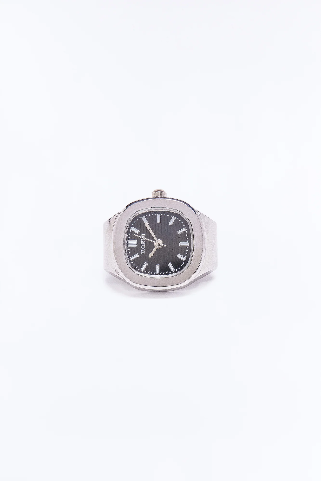 Round The Time Functional Watch Dial Ring - Silver