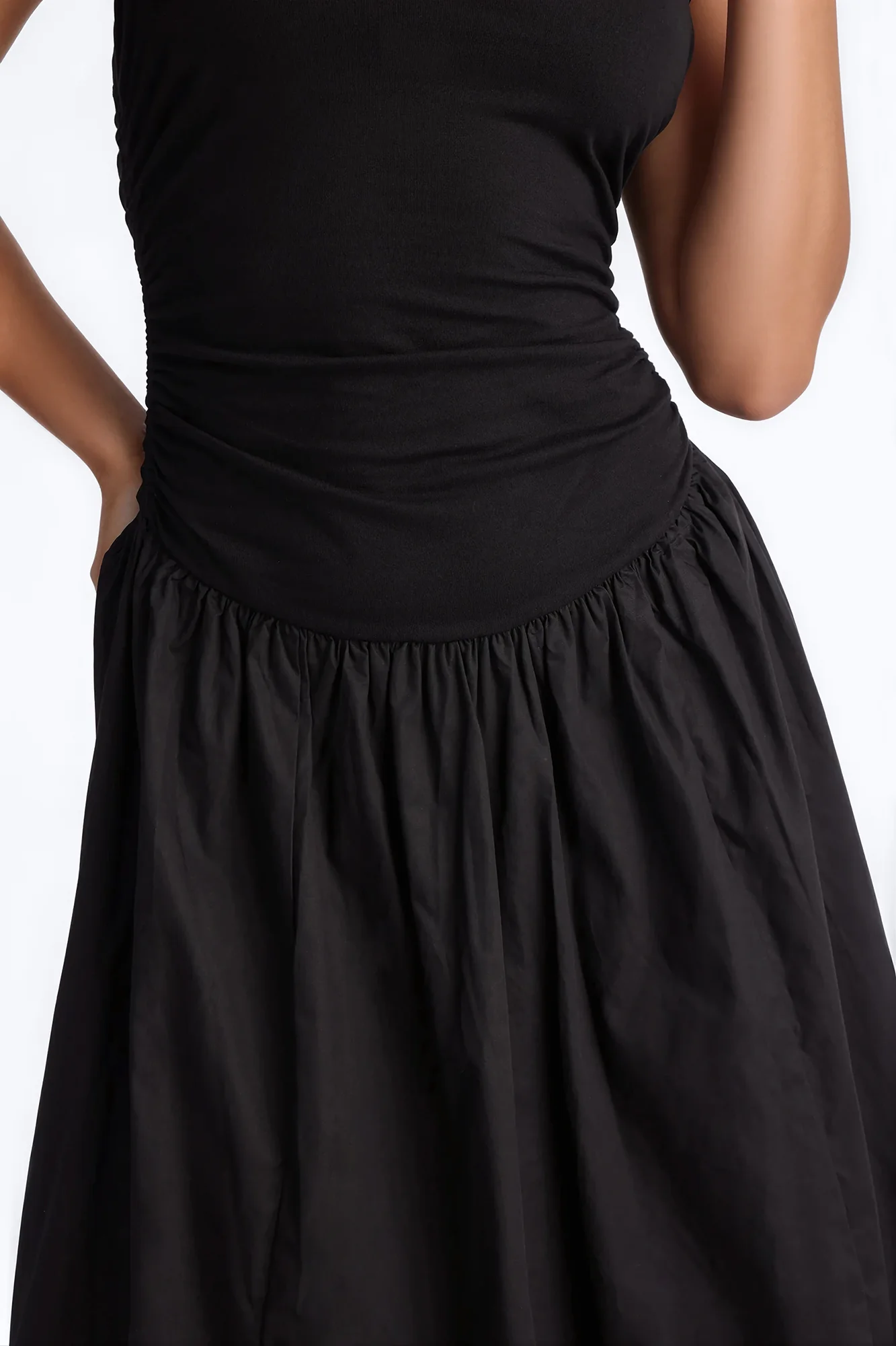 Rowin Bubble Midi Dress - Black - Image 3