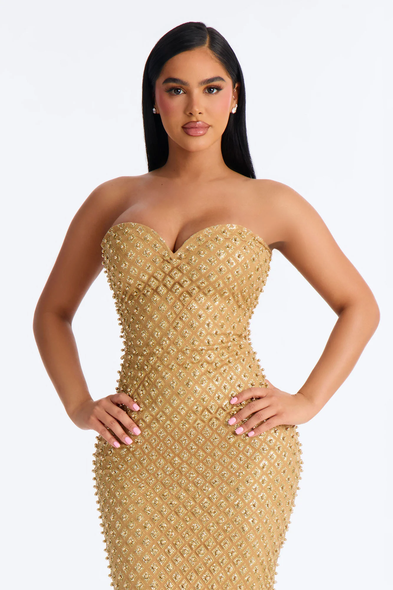 Roxi Sweetheart Embellished Gown - Gold - Image 2