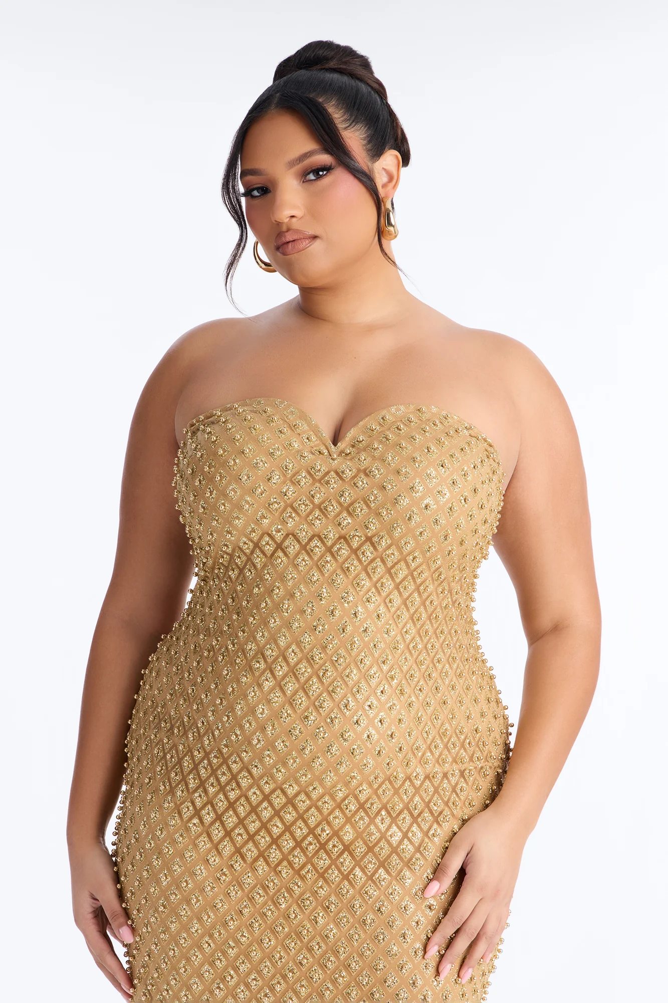 Roxi Sweetheart Embellished Gown - Gold - Image 6
