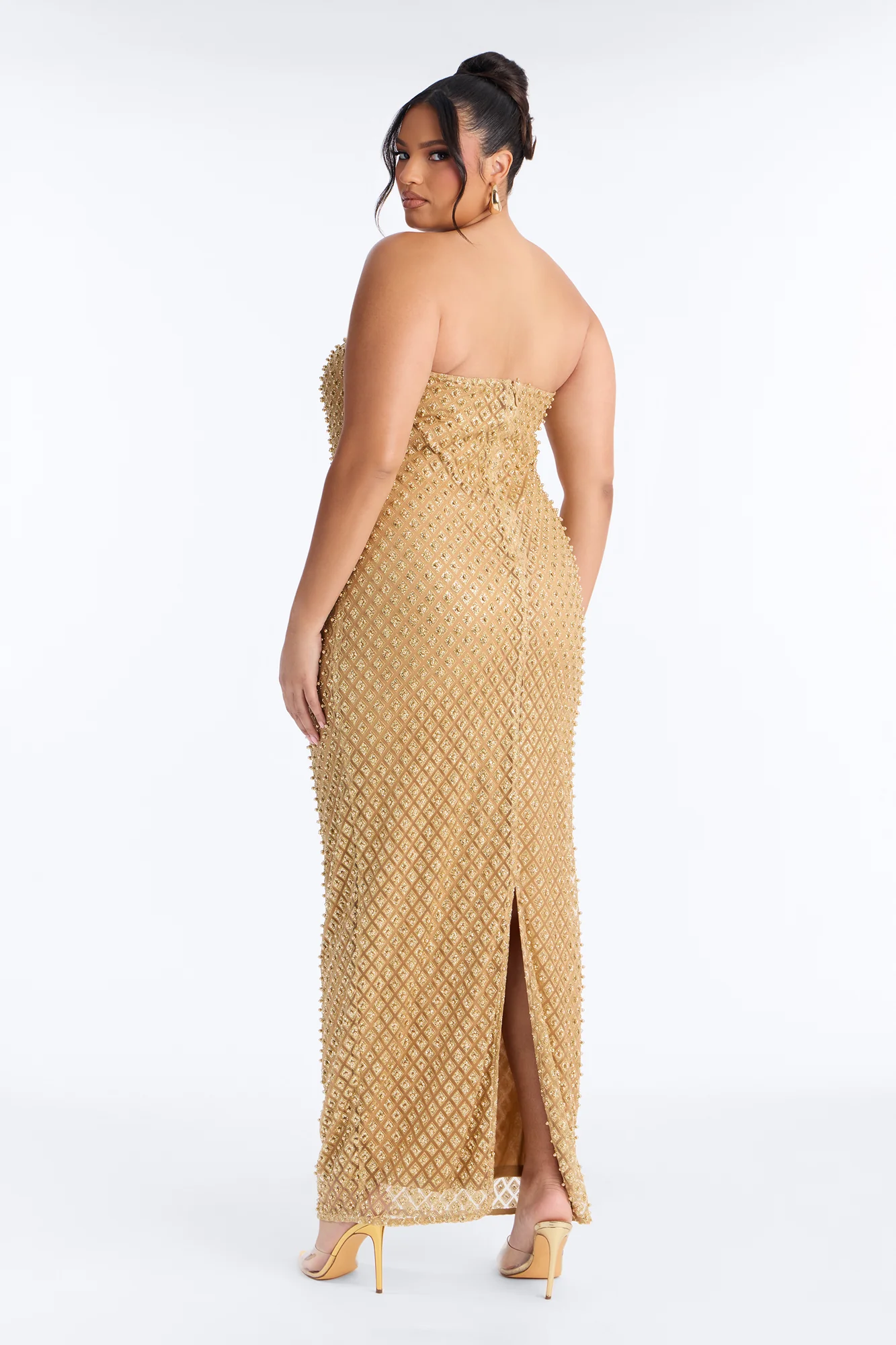 Roxi Sweetheart Embellished Gown - Gold - Image 8