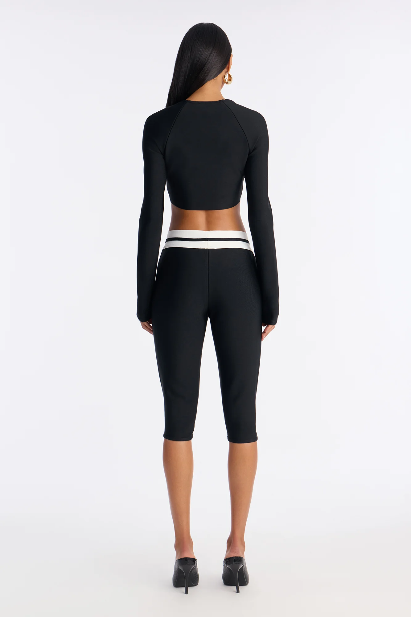 Roxy Bandage Capri Set - Black/White - Image 4
