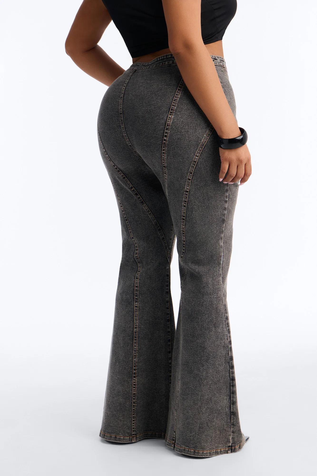 Run this Town Lace Up Washed Flared Pant - Black - Image 8