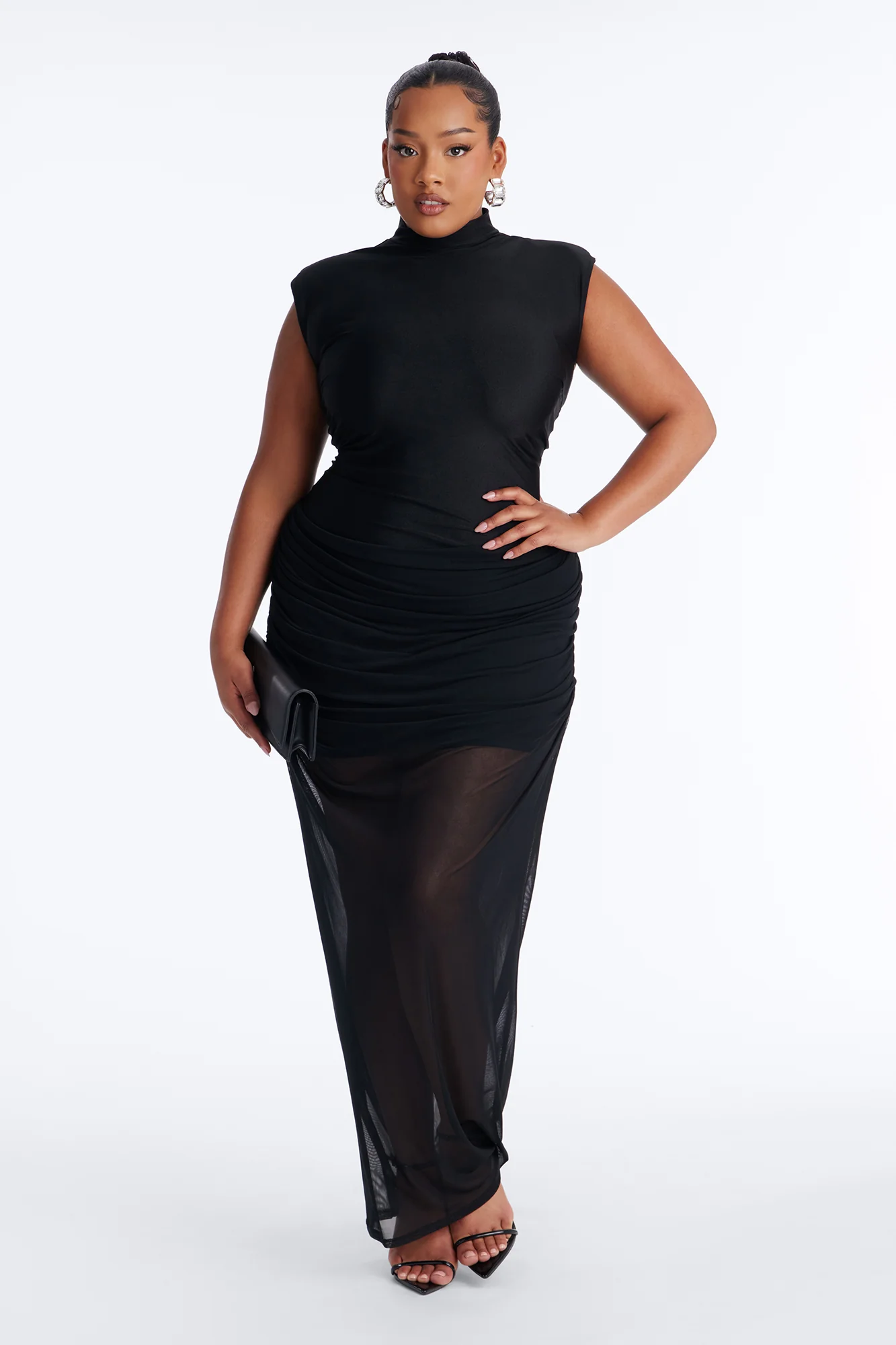 Run Wild Drape Maxi Dress - Black - Image 5