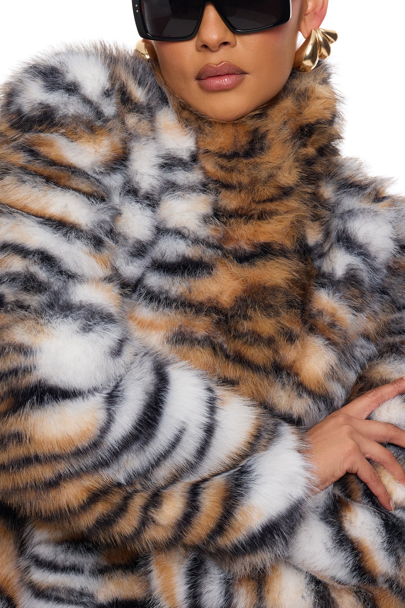 Run Wild Faux Fur Jacket - Brown/combo - Image 3