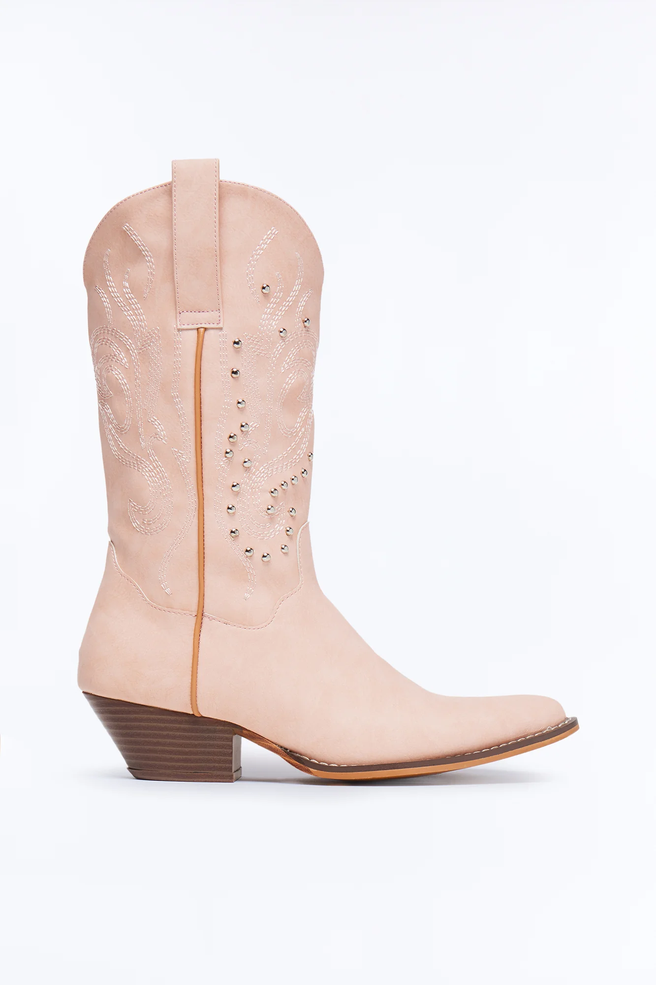 Rustic Cowboy Boots - Blush