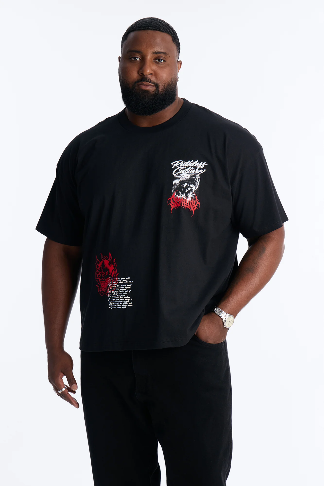 Ruthless Culture Forever Boxy Short Sleeve Tee - Black - Image 8