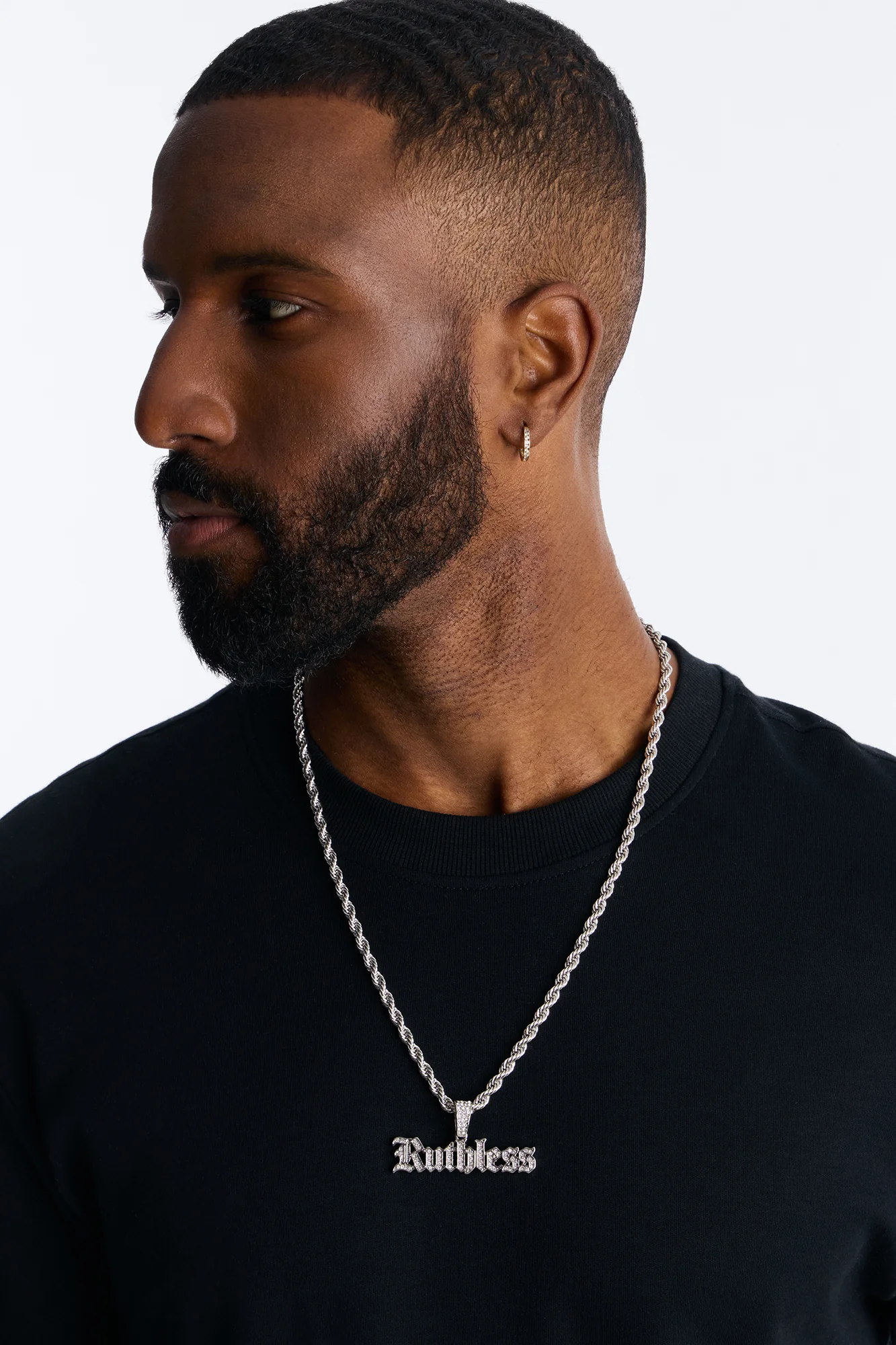 Ruthless Iced Rope Chain Necklace - Silver - Image 2
