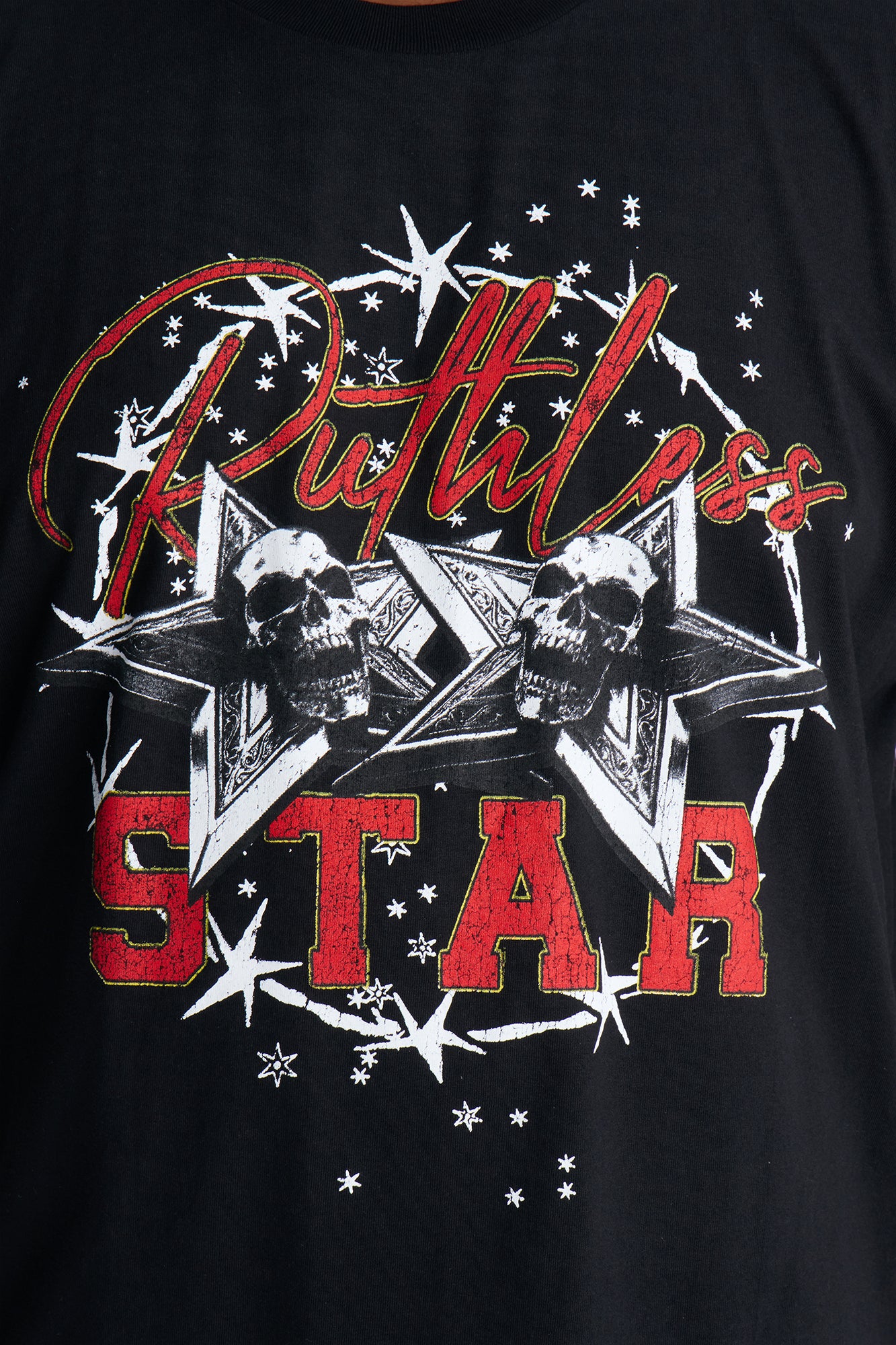 Ruthless Star Boxy Short Sleeve Tee - Black - Image 6