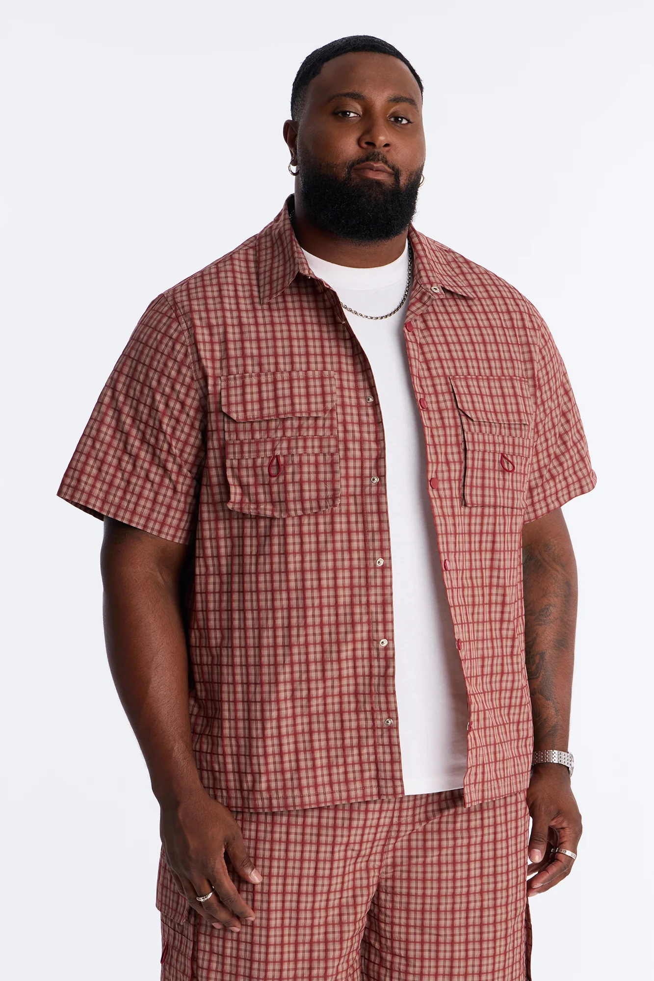 Ryder Plaid Button Up Shirt - Red/combo - Image 5