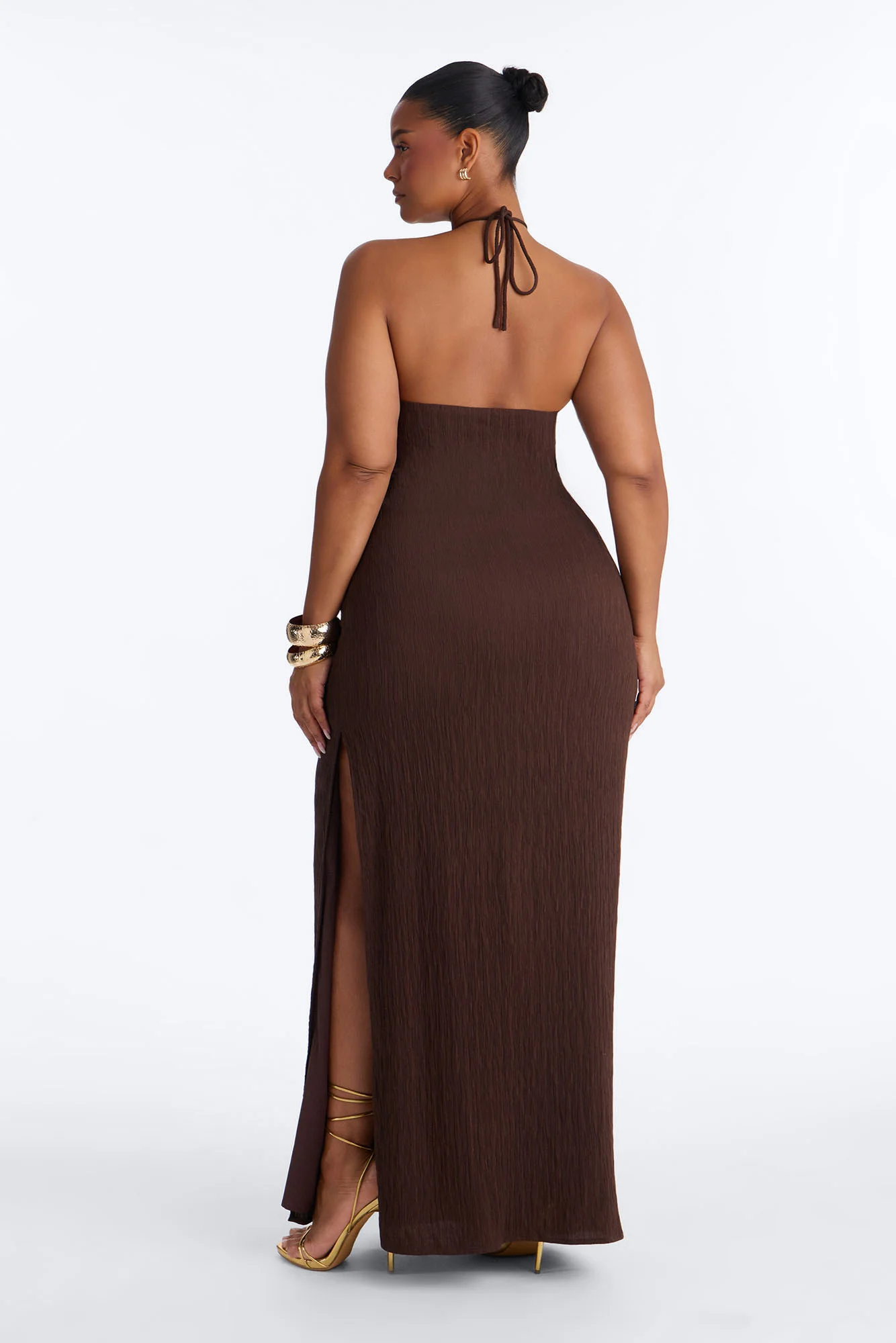 Rylee Halter Maxi Dress - Chocolate - Image 8