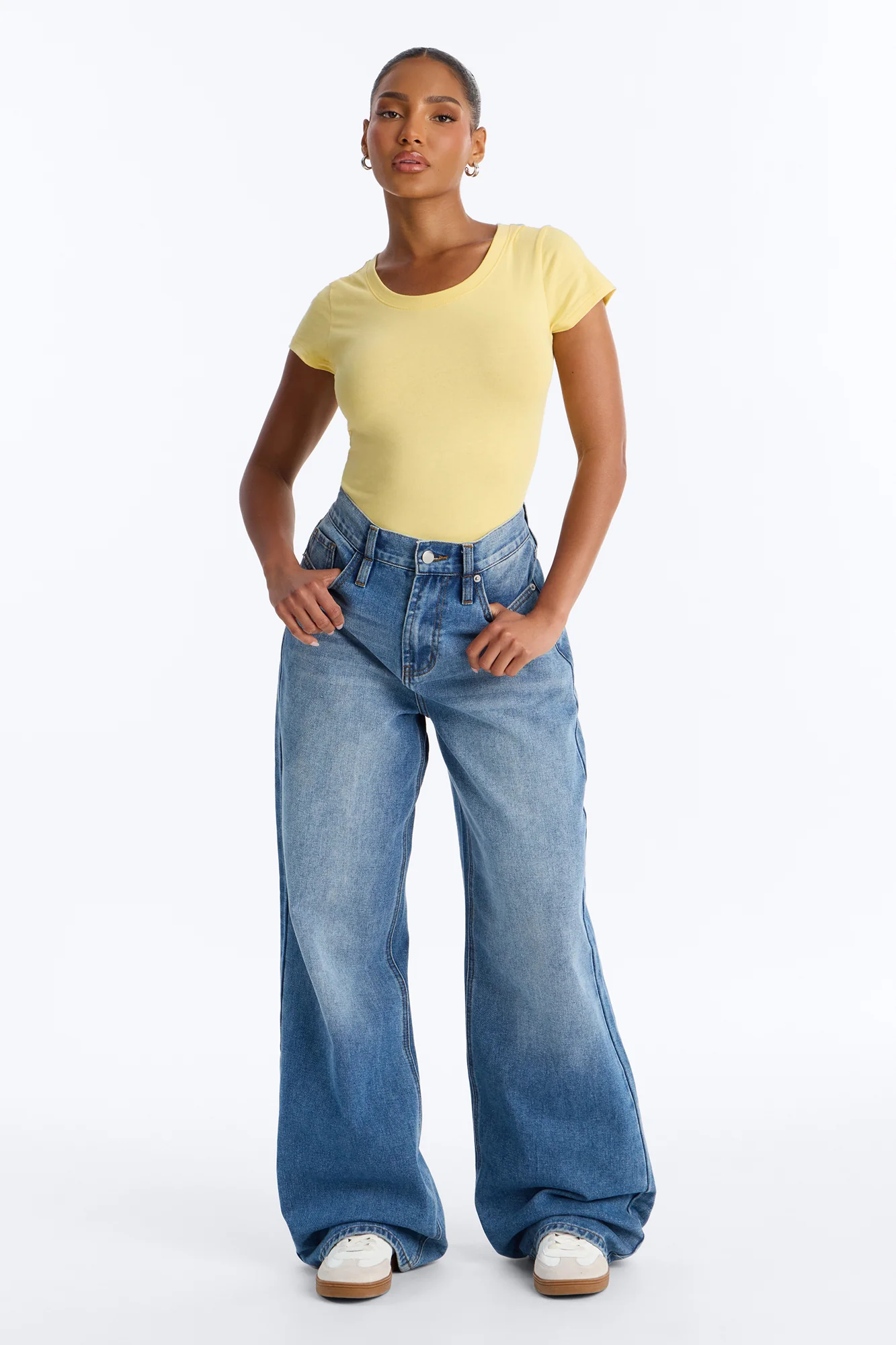 Sabrina Crew Neck Tee - Butter Yellow - Image 2