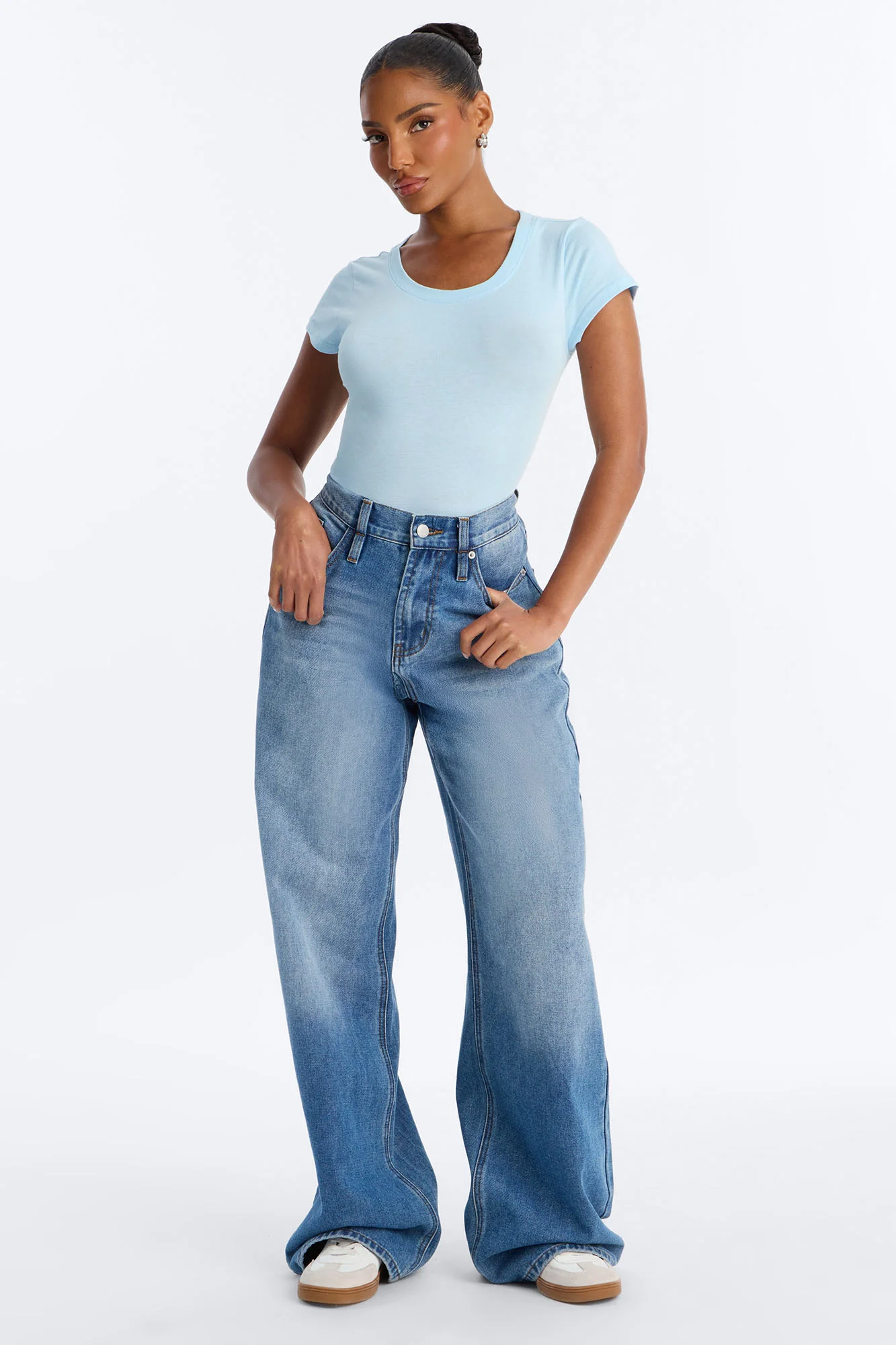 Sabrina Crew Neck Tee - Light Blue - Image 2