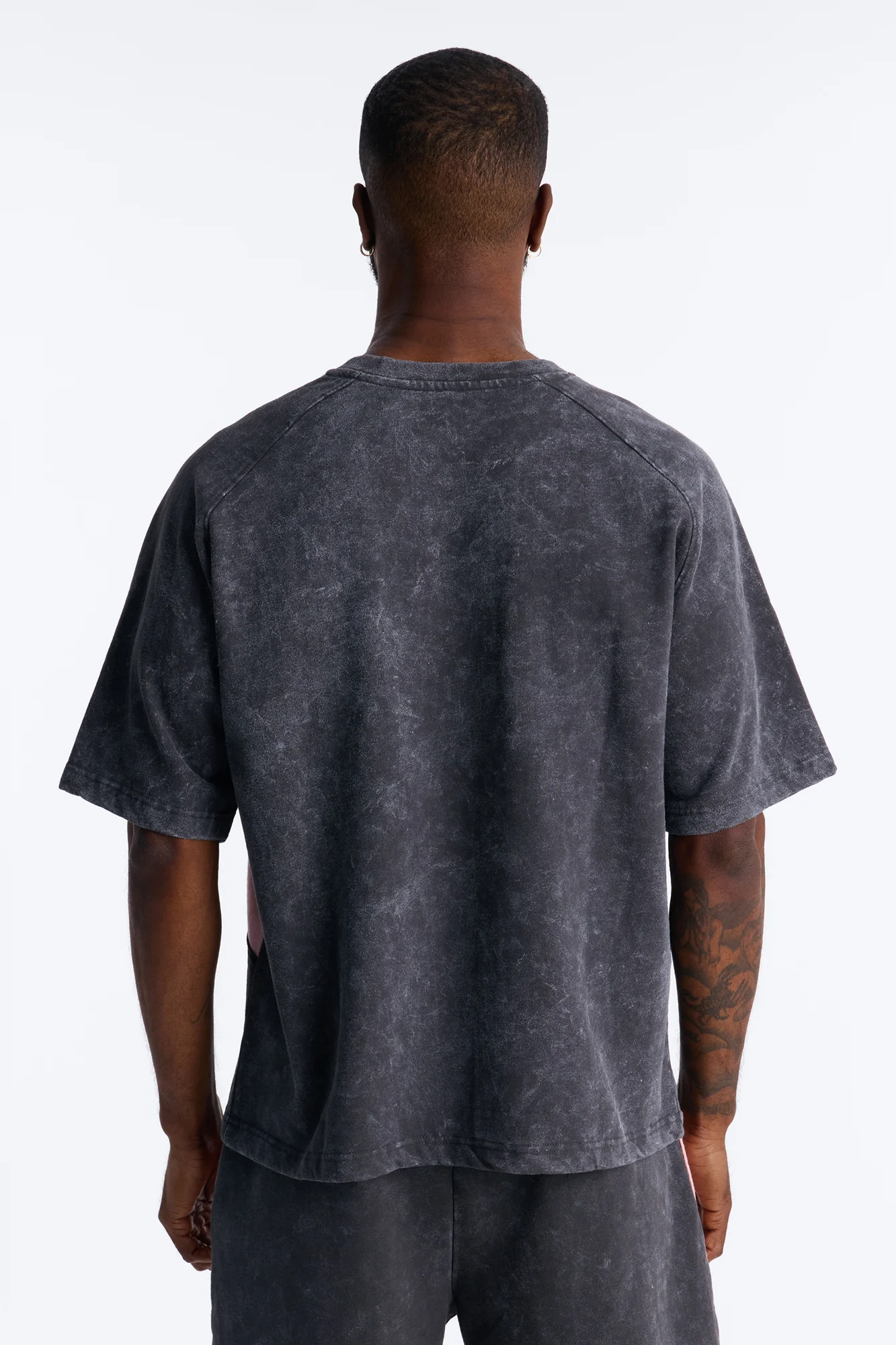 Sacred Embroidery Paneled Fleece Tee - Black - Image 4