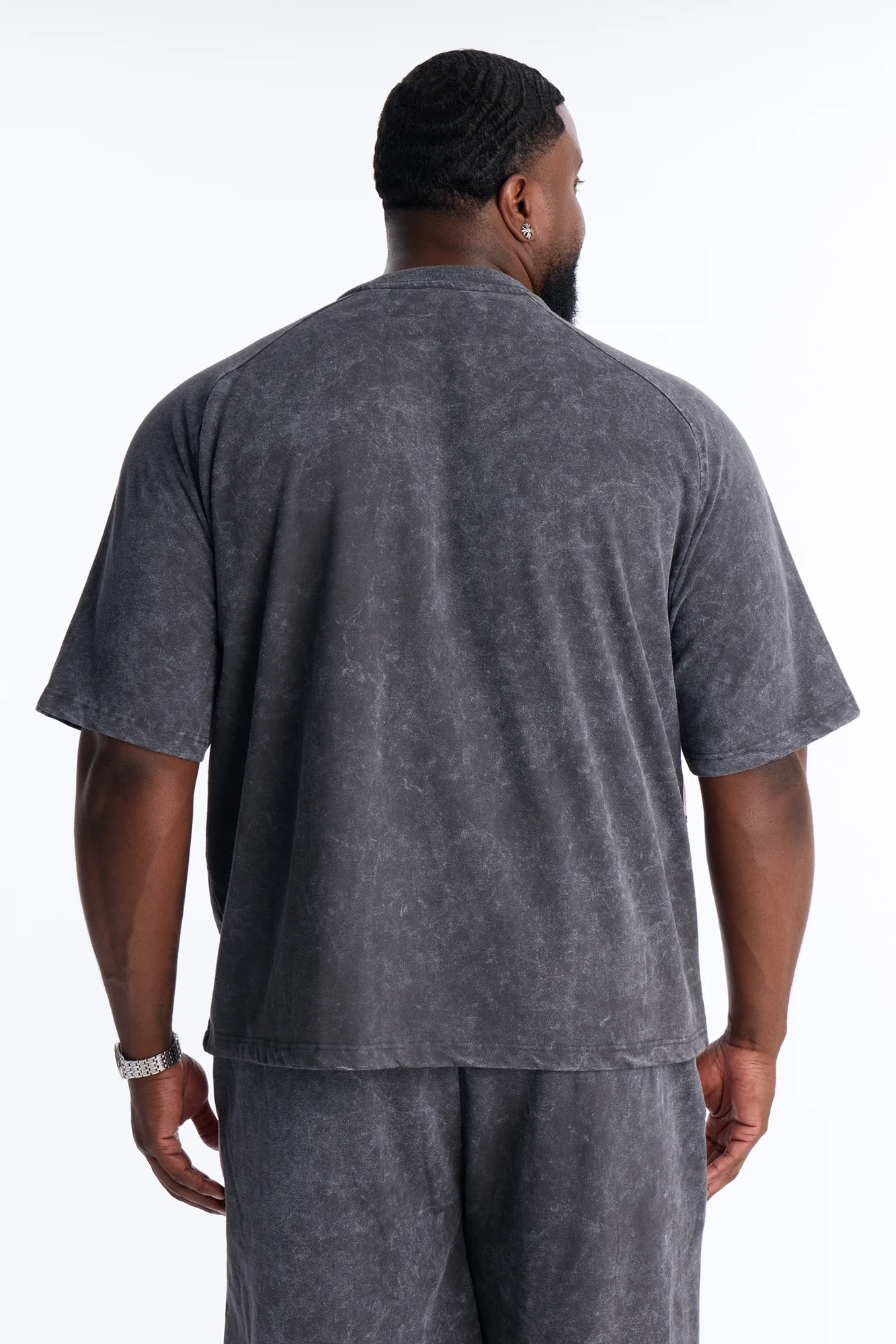 Sacred Embroidery Paneled Fleece Tee - Black - Image 9